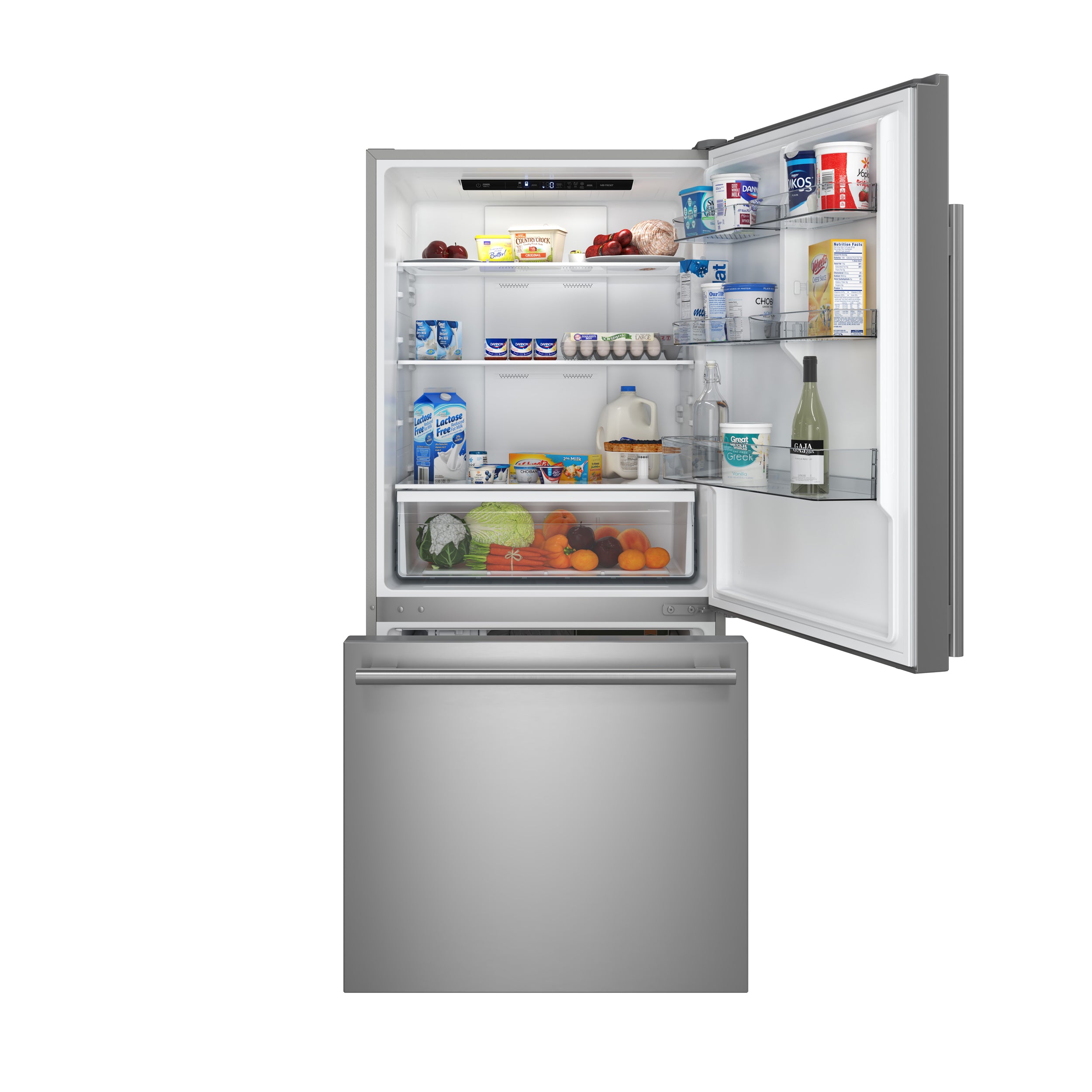 Forno Espresso Milano 31 in. 17.2 cu.ft. Stainless Steel Right Swing Refrigerator with Bottom Freezer and Ice Maker | FFFFD1785-31S