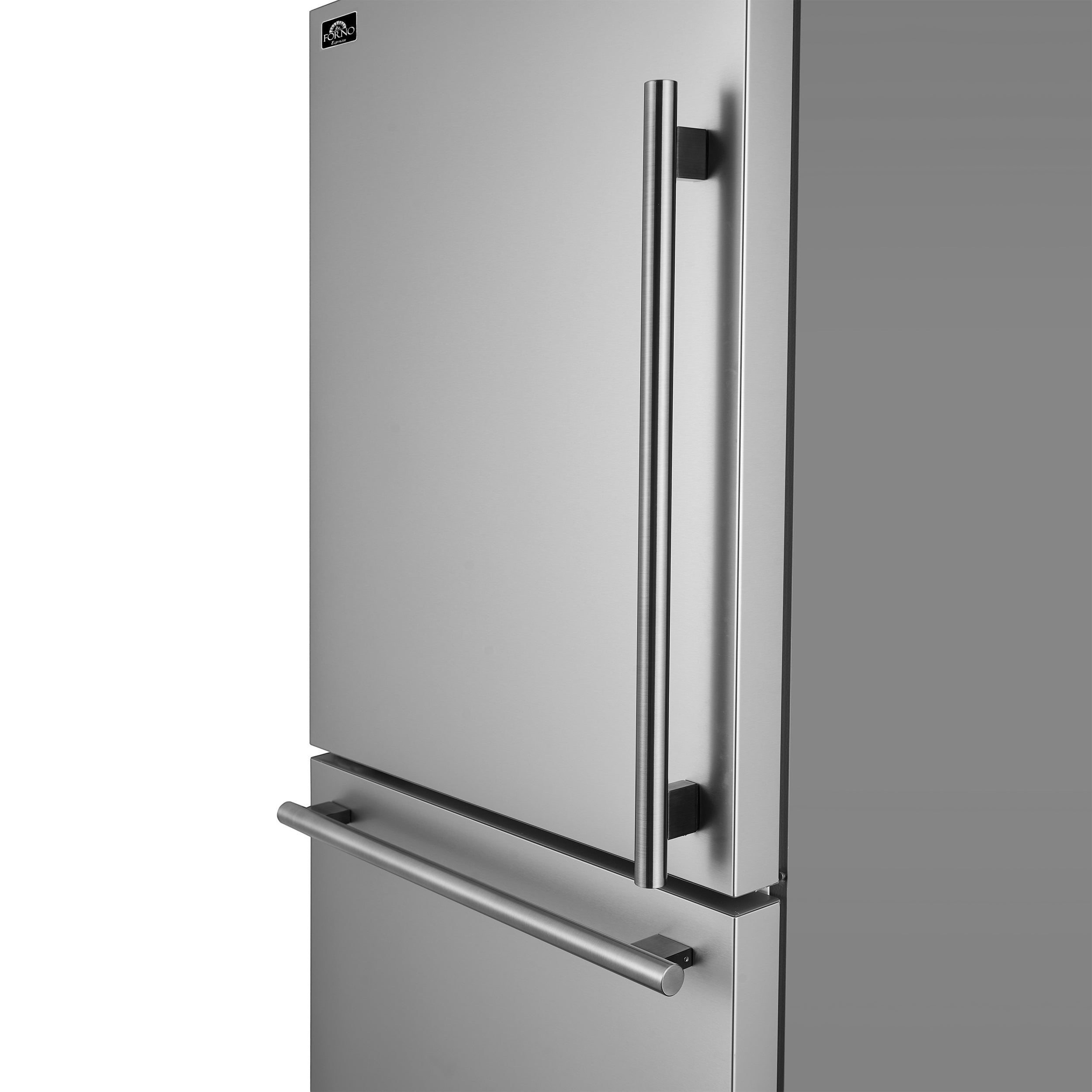 Forno Espresso Milano 31 in. 17.2 cu.ft. Stainless Steel Left Swing Refrigerator with Bottom Freezer and Ice Maker | FFFFD1786-31S
