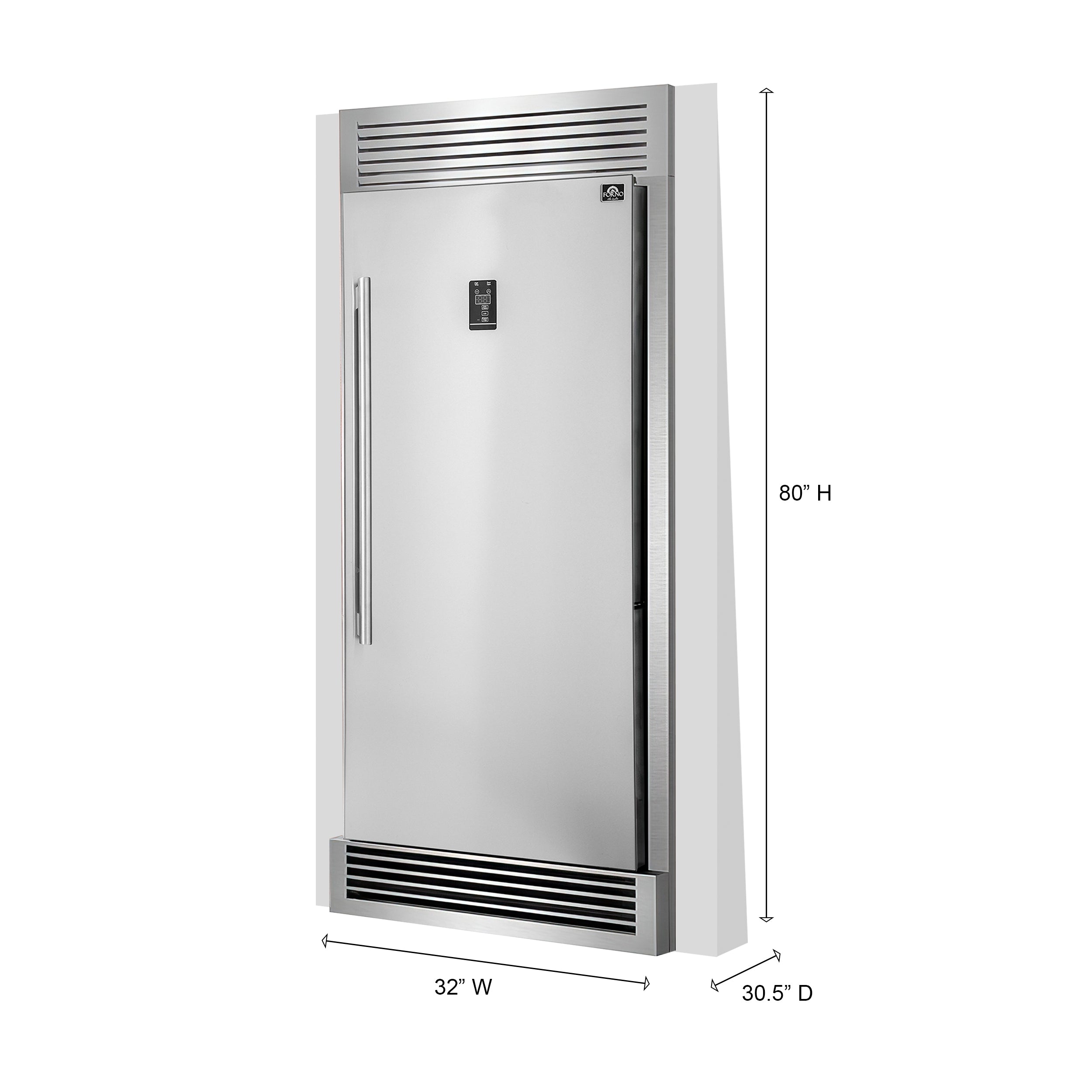 Forno Rizzuto 32 in. 13.8 cu.ft. Right Swing Stainless Steel Built-In Convertible Refrigerator/Freezer with Grill Trim Kit | FFFFD1933-32RS
