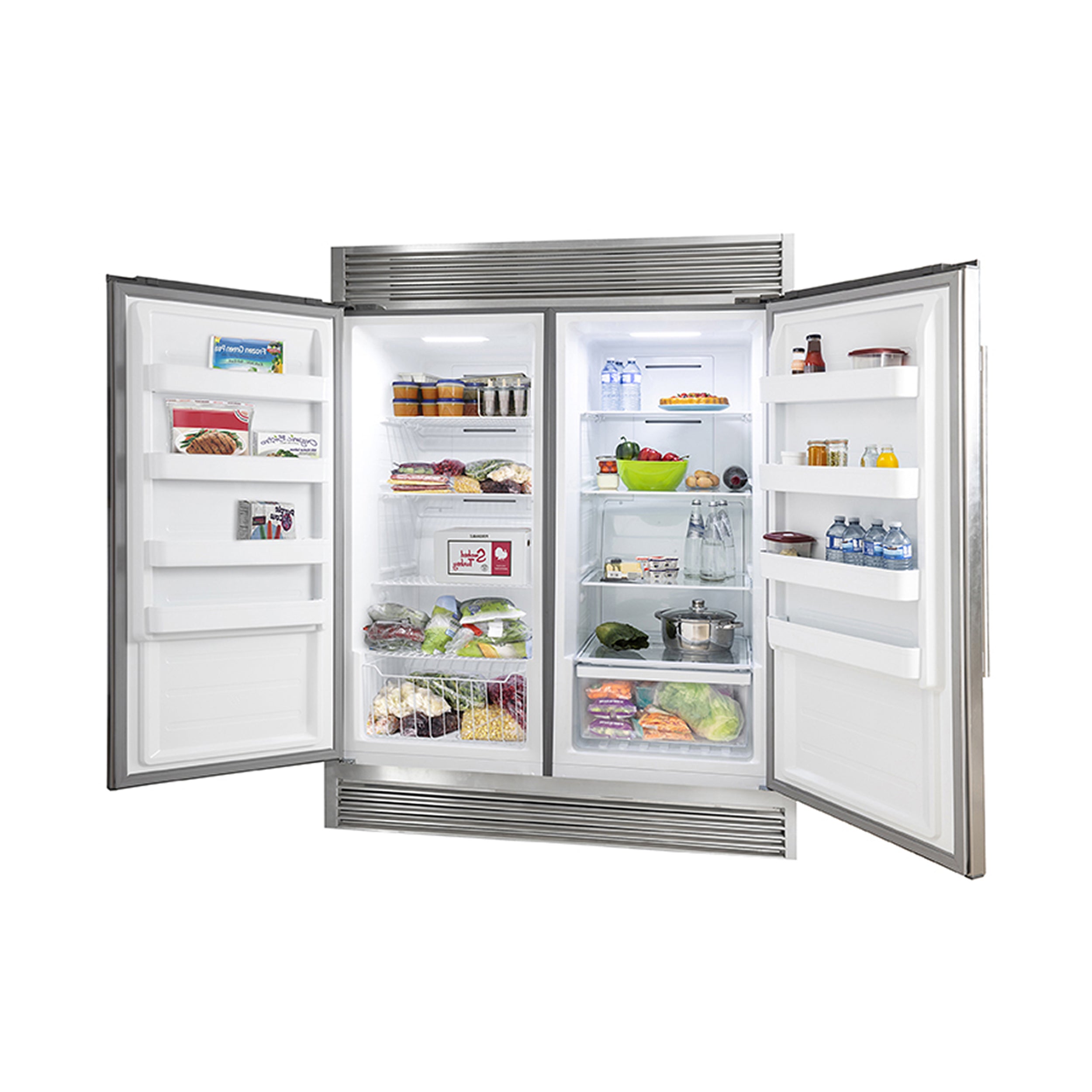 Forno Rizzuto 60-Inch Convertible Refrigerator/Freezer Set, 27.6 cu.ft Total Capacity, Decorative Grill, ENERGY STAR Certified