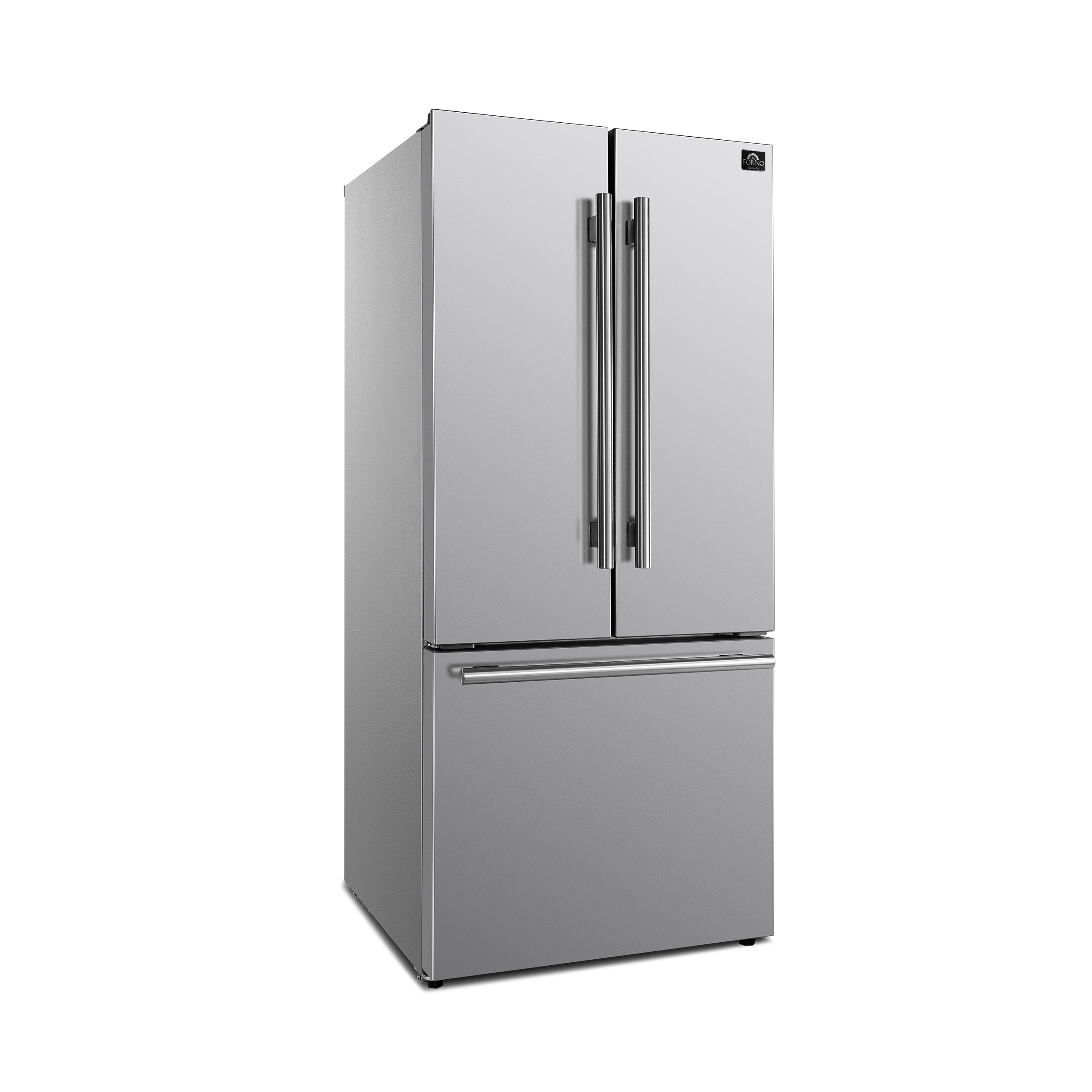 Forno Gallipoli 30 in. 17.5 cu.ft. Stainless Steel French Door Refrigerator with Ice Maker | FFFFD1974-31SB