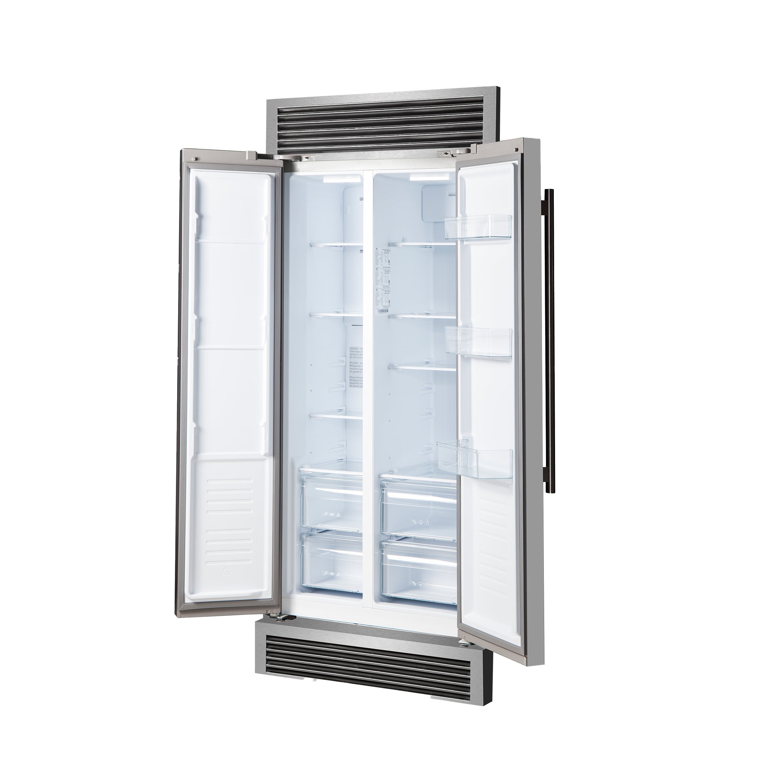 Forno Salerno 37 in. 15.6 cu. ft. Side-by-Side Stainless Steel Refrigerator with Grill Trim Kit | FFRBI1805-37SG