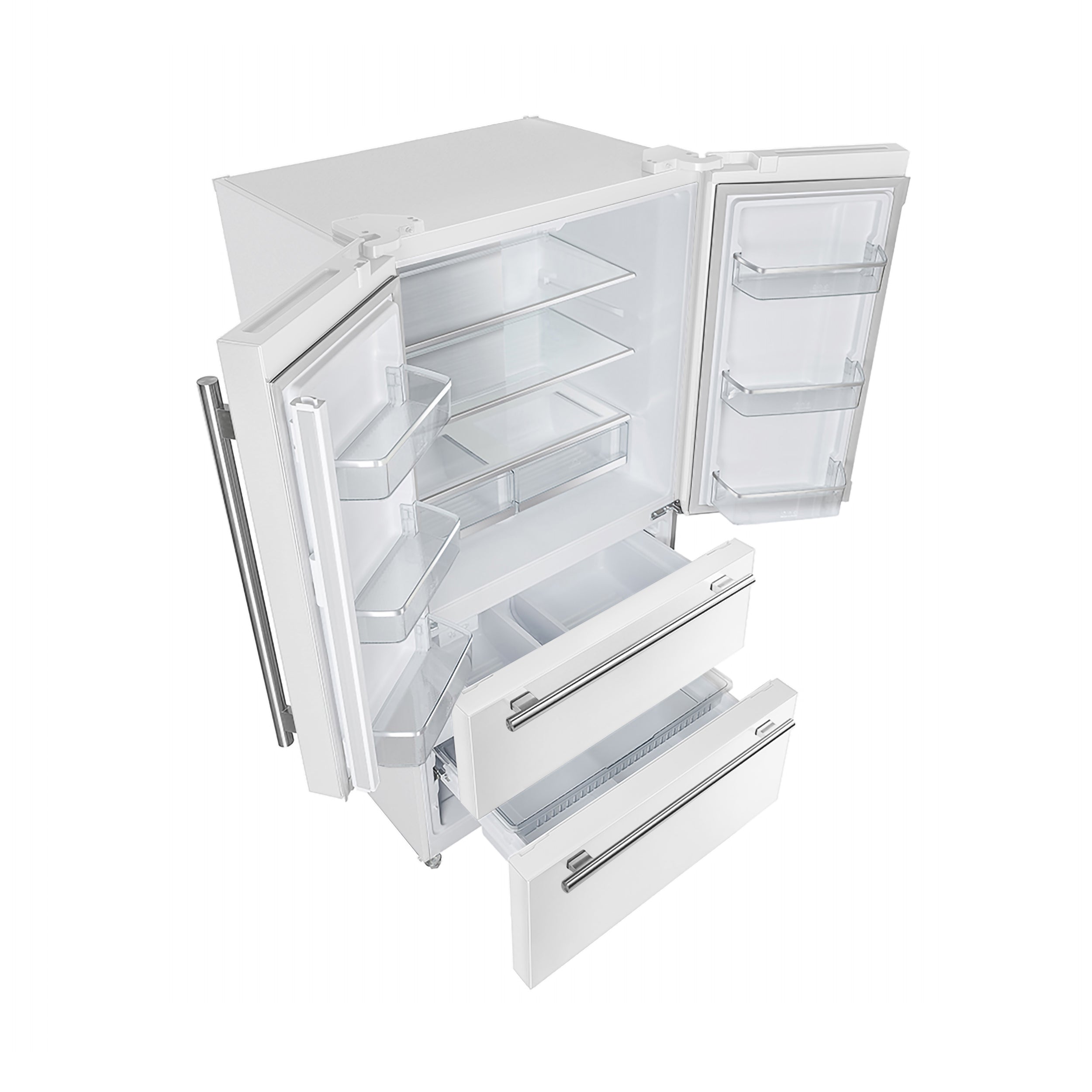 FORNO 2-Piece White Kitchen Bundle - 30" Electric Range and 36" Bottom Freezer Refrigerator