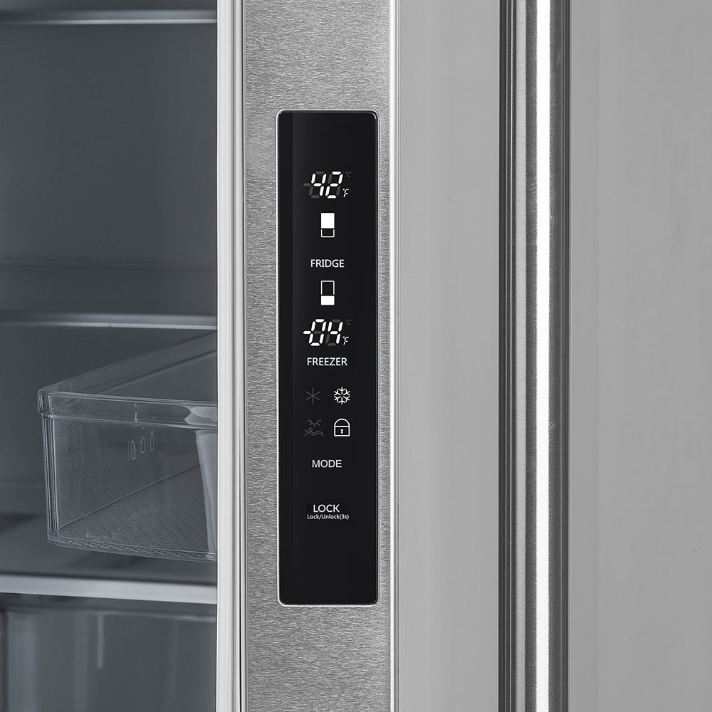 Forno Moena 40 in. 19.2 cu. ft. Built-In Stainless Steel Refrigerator with Ice Maker and Decorative Trim Kit | FFRBI1820-40MG