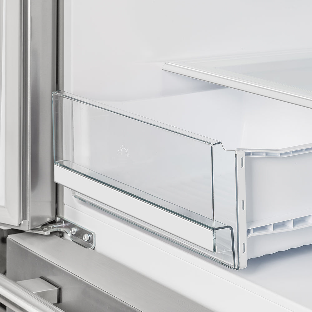 Forno Moena 40 in. 19.2 cu. ft. Built-In Stainless Steel Refrigerator with Ice Maker and Decorative Trim Kit | FFRBI1820-40MG