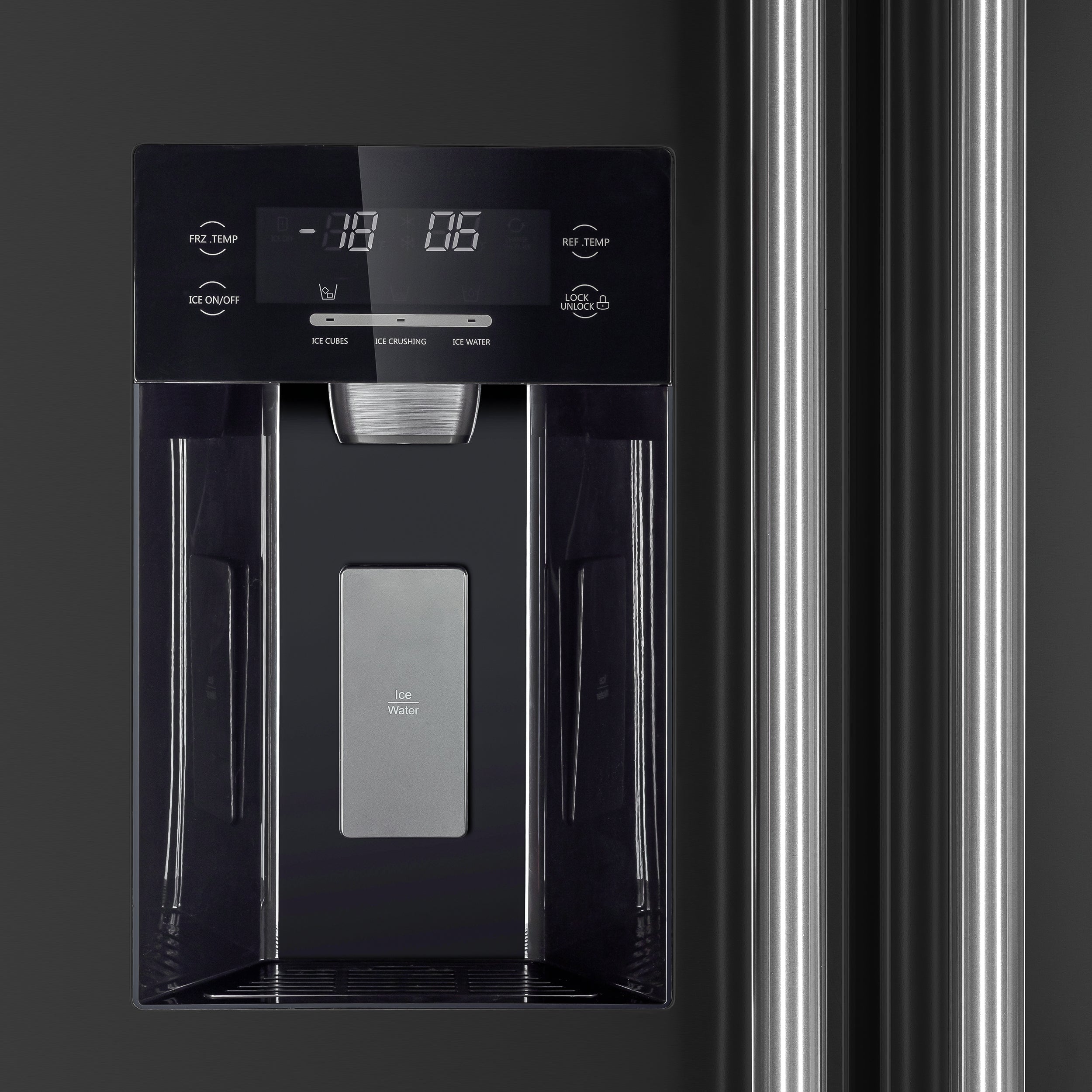 Forno Salerno 36 in. 20 cu. ft. Side-by-Side Black Refrigerator with Water, Ice Dispenser and Antique Brass Accents | FFRBI1844-36BLK