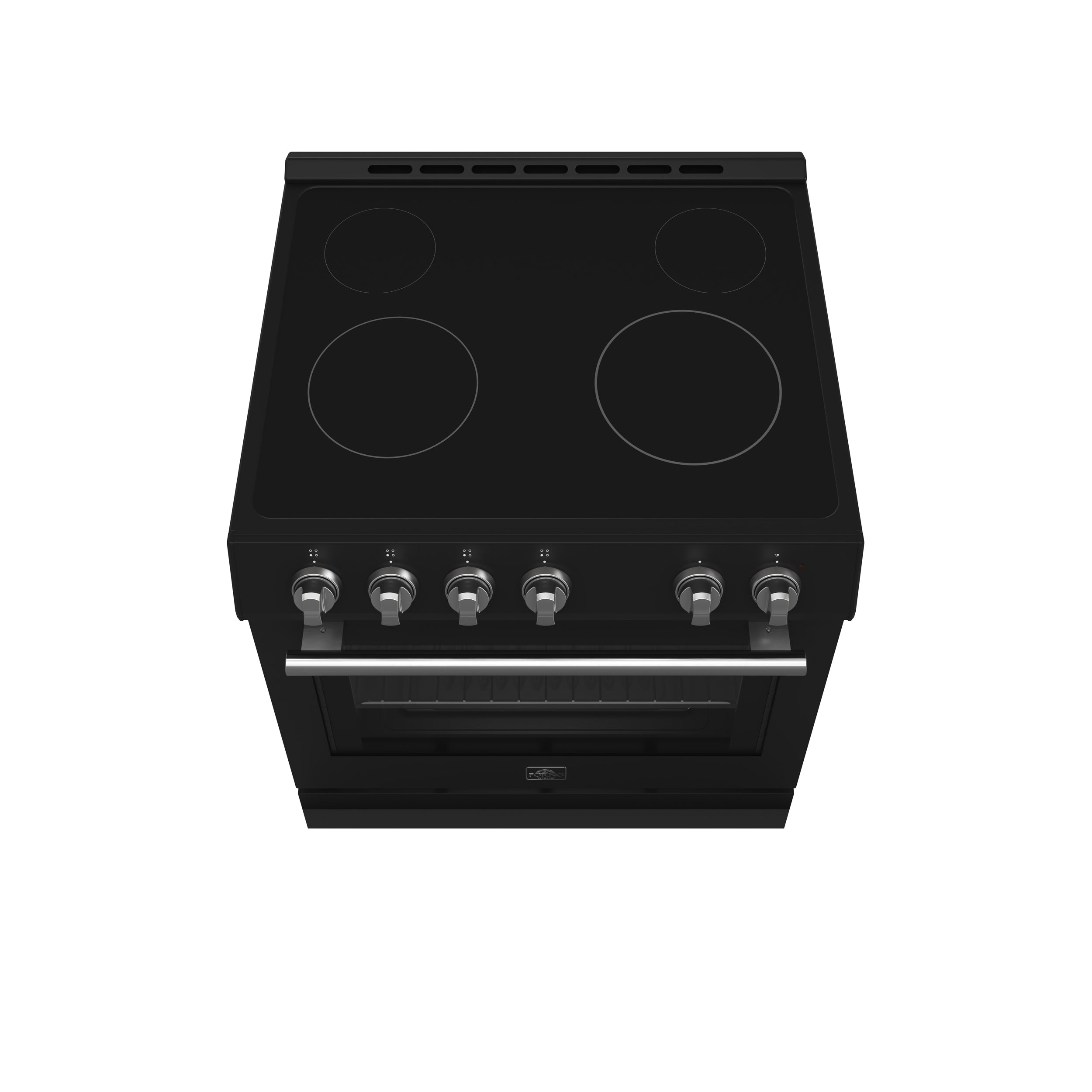 Forno Espresso Leonardo 30 in. 5 cu. ft. 4-Burner Black Electric Range with Antique Brass Accents | FFSEL6012-30BLK