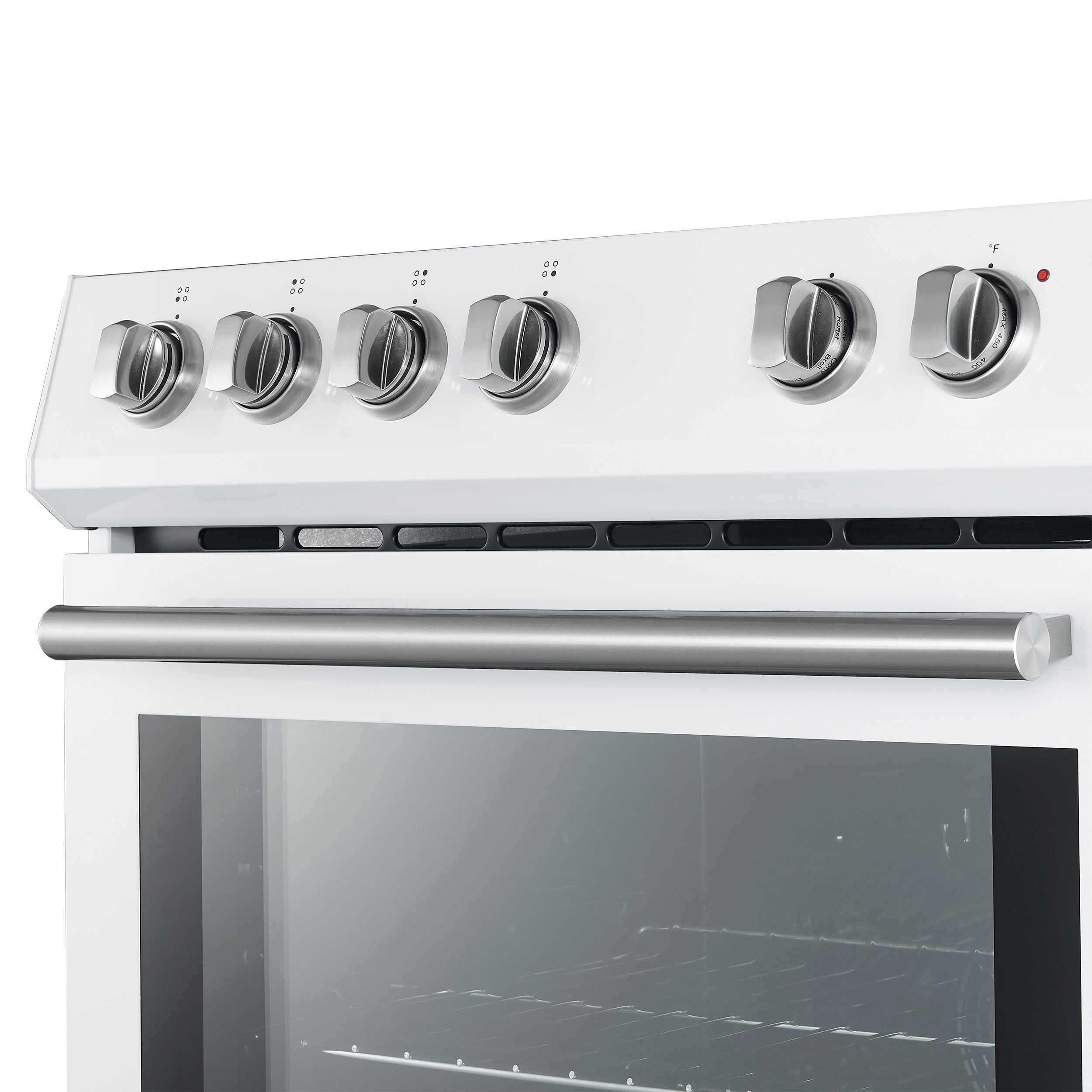Forno Espresso Leonardo 30 in. 5 cu. ft. 4-Burner White Electric Range with Antique Brass Accents | FFSEL6022-30WHT