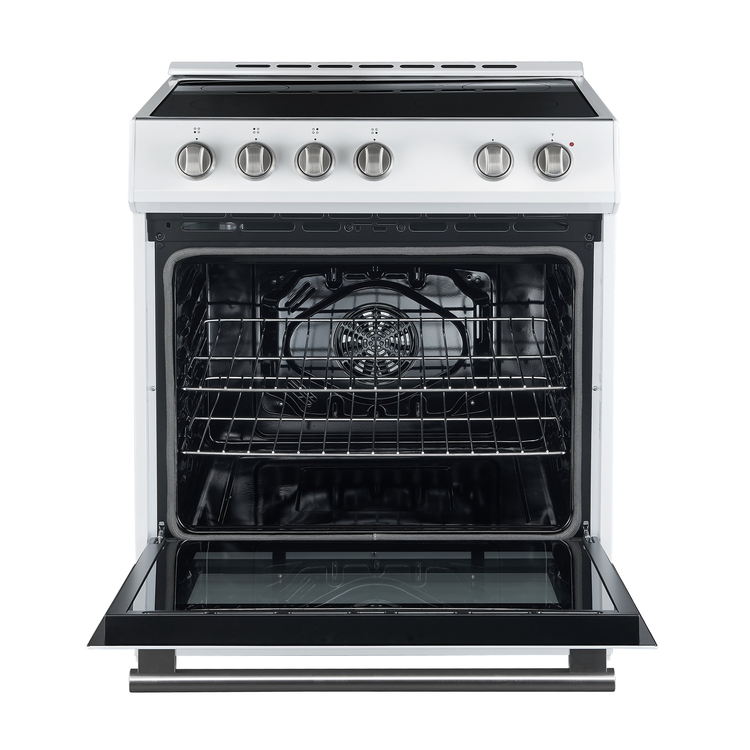 Forno Espresso Leonardo 30 in. 5 cu. ft. 4-Burner White Electric Range with Antique Brass Accents | FFSEL6022-30WHT