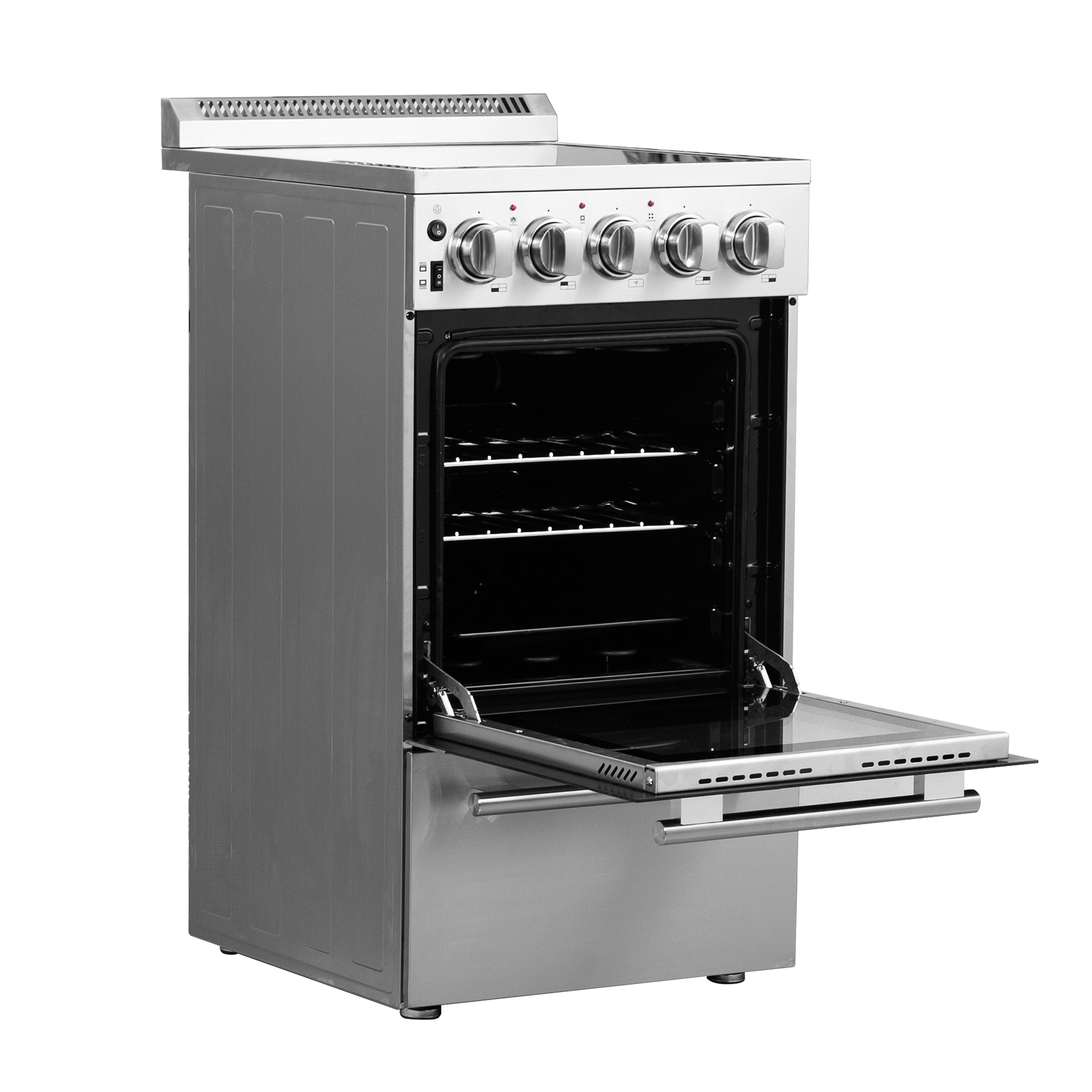 Forno Pallerano 20 in. 2.05 cu.ft. Stainless Steel Electric Range with 4 Burners and Storage Drawer | FFSEL6052-20