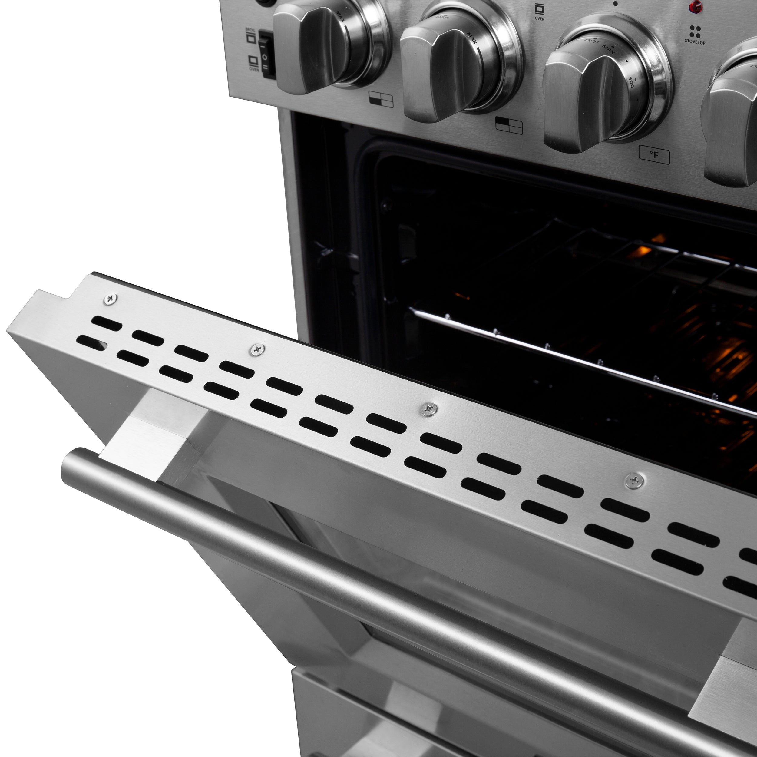Forno Loiano 24 in. 2.3 cu.ft. Stainless Steel Electric Range with 4 Burners, Air Fry Kit and Storage Drawer | FFSEL6069-24