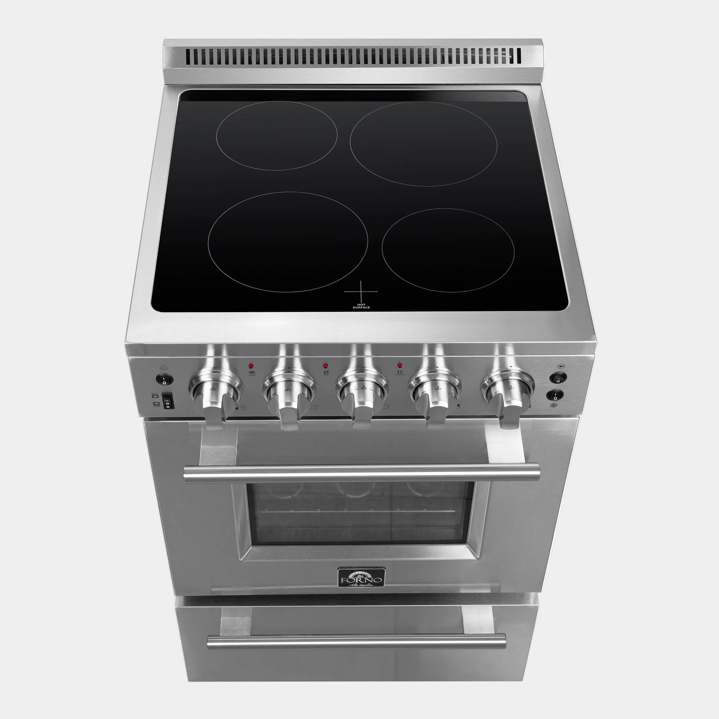 Forno Loiano 24 in. 2.3 cu.ft. Stainless Steel Electric Range with 4 Burners, Air Fry Kit and Storage Drawer | FFSEL6069-24
