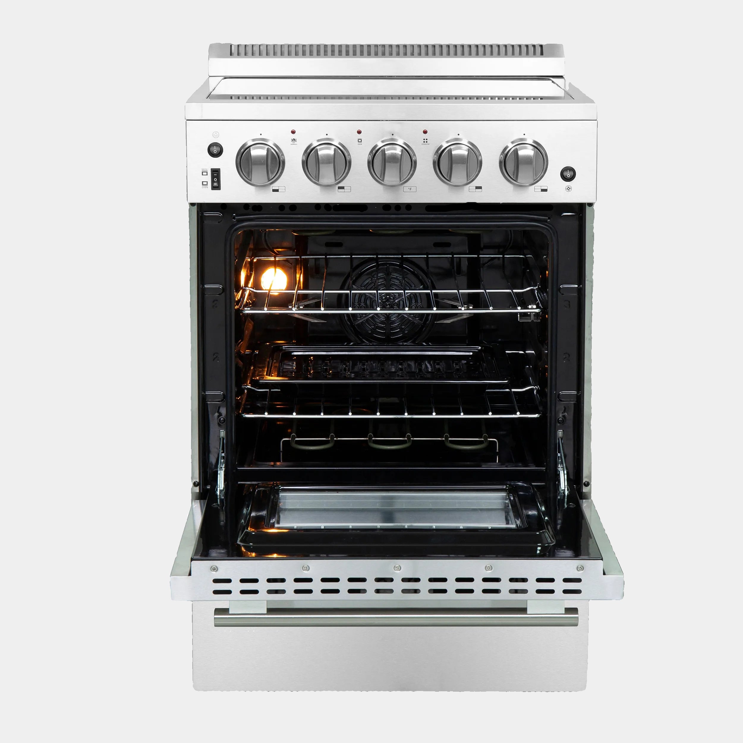 Forno Loiano 24 in. 2.3 cu.ft. Stainless Steel Electric Range with 4 Burners, Air Fry Kit and Storage Drawer | FFSEL6069-24