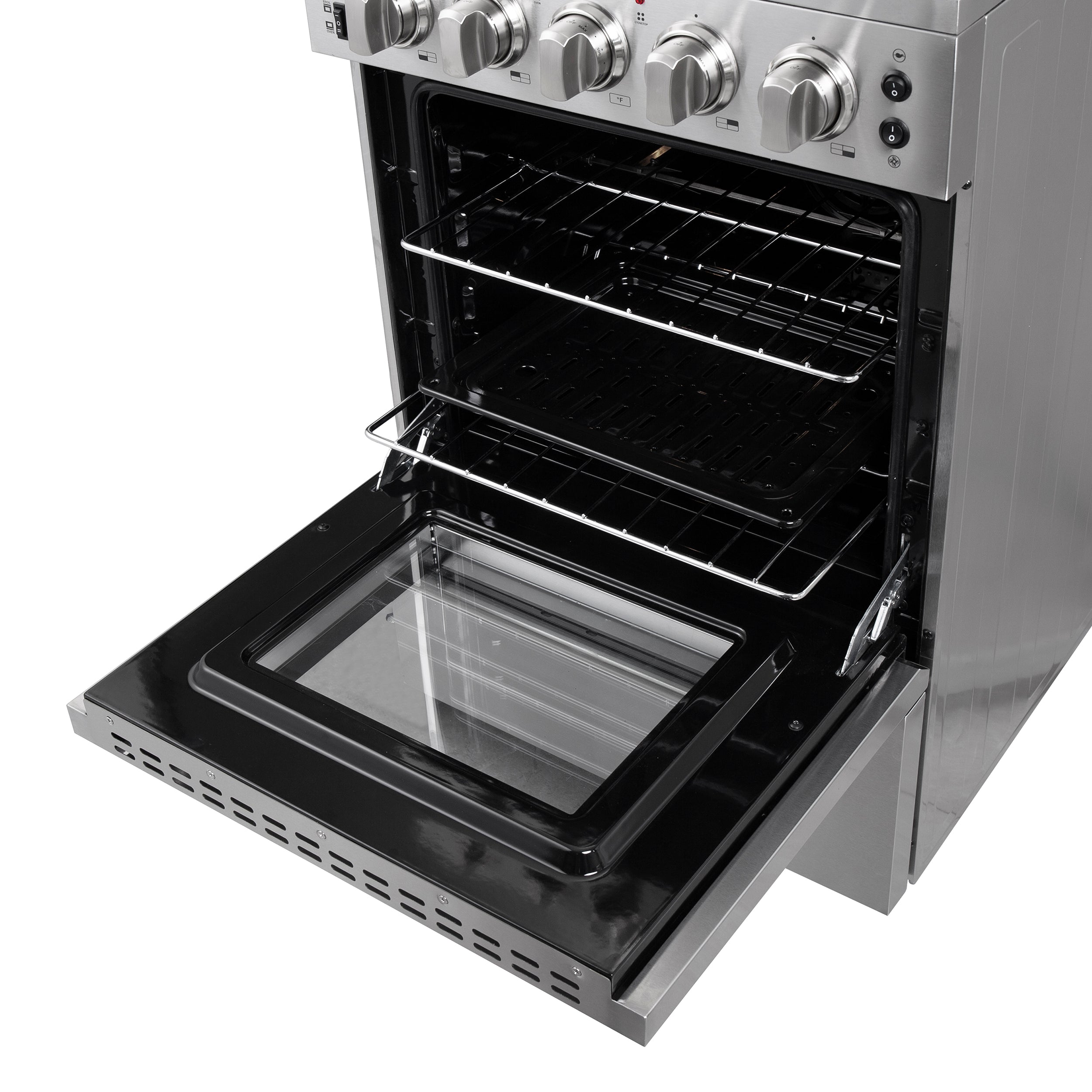 Forno Loiano 24 Inch Freestanding Electric Range Stainless Steel with Storage Drawer