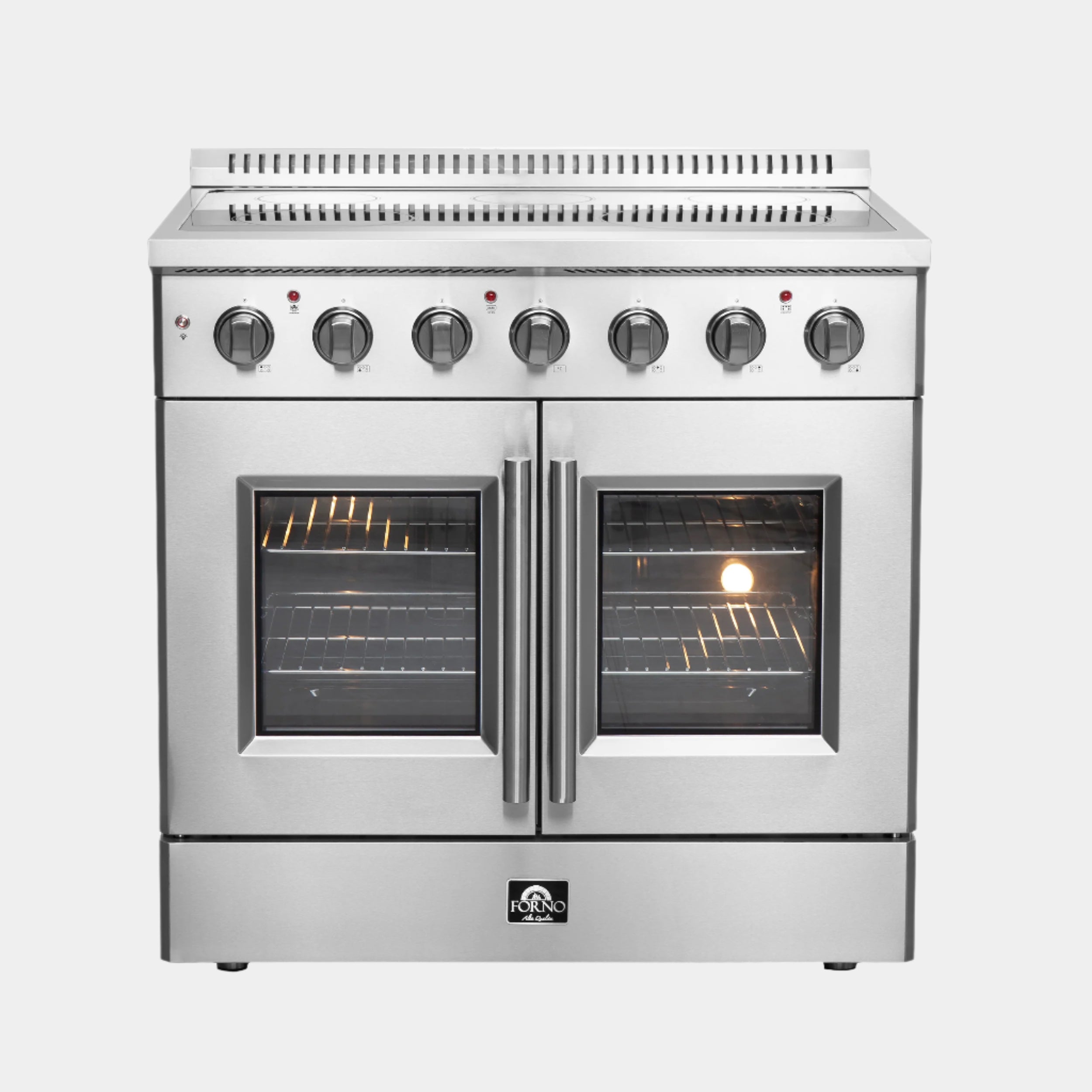 Forno Galiano 36-Inch Freestanding French Door Electric Range, True Convection, Energy Efficient