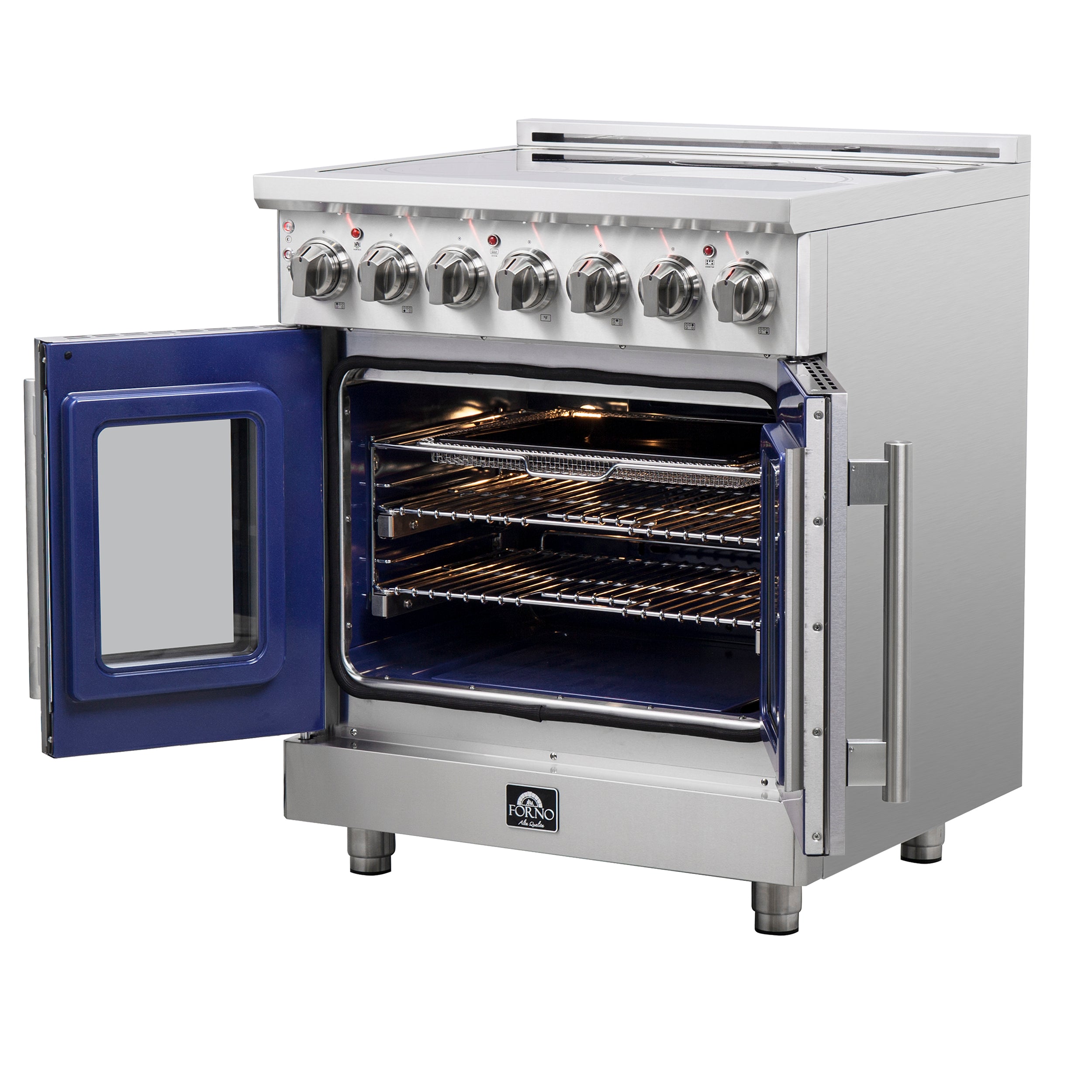 Forno Massimo 30 in. 4.32 cu. ft. 5-Burner Stainless Steel French Door Electric Range | FFSEL6955-30