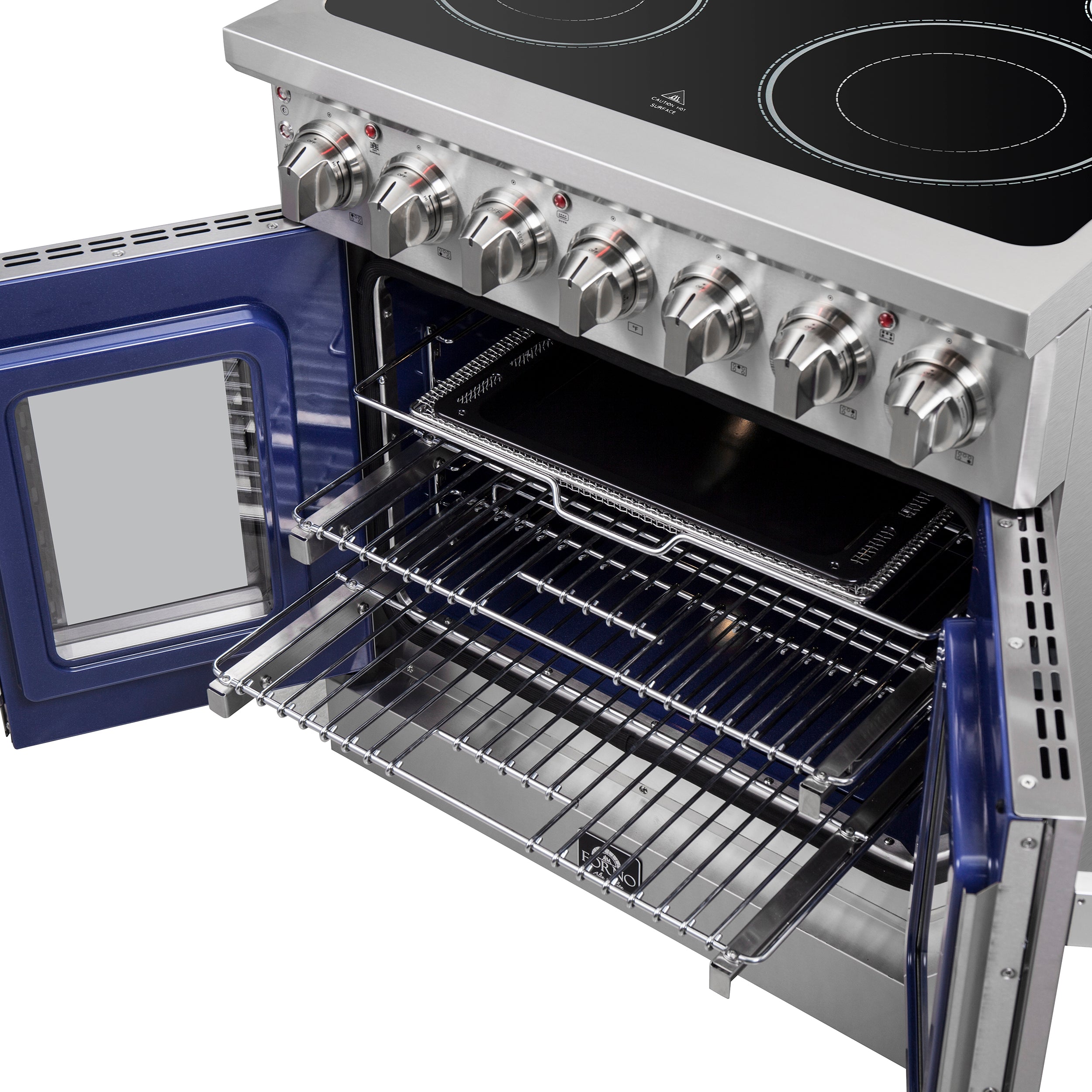 Forno Massimo 30-Inch Freestanding French Door Electric Range, True Convection Oven