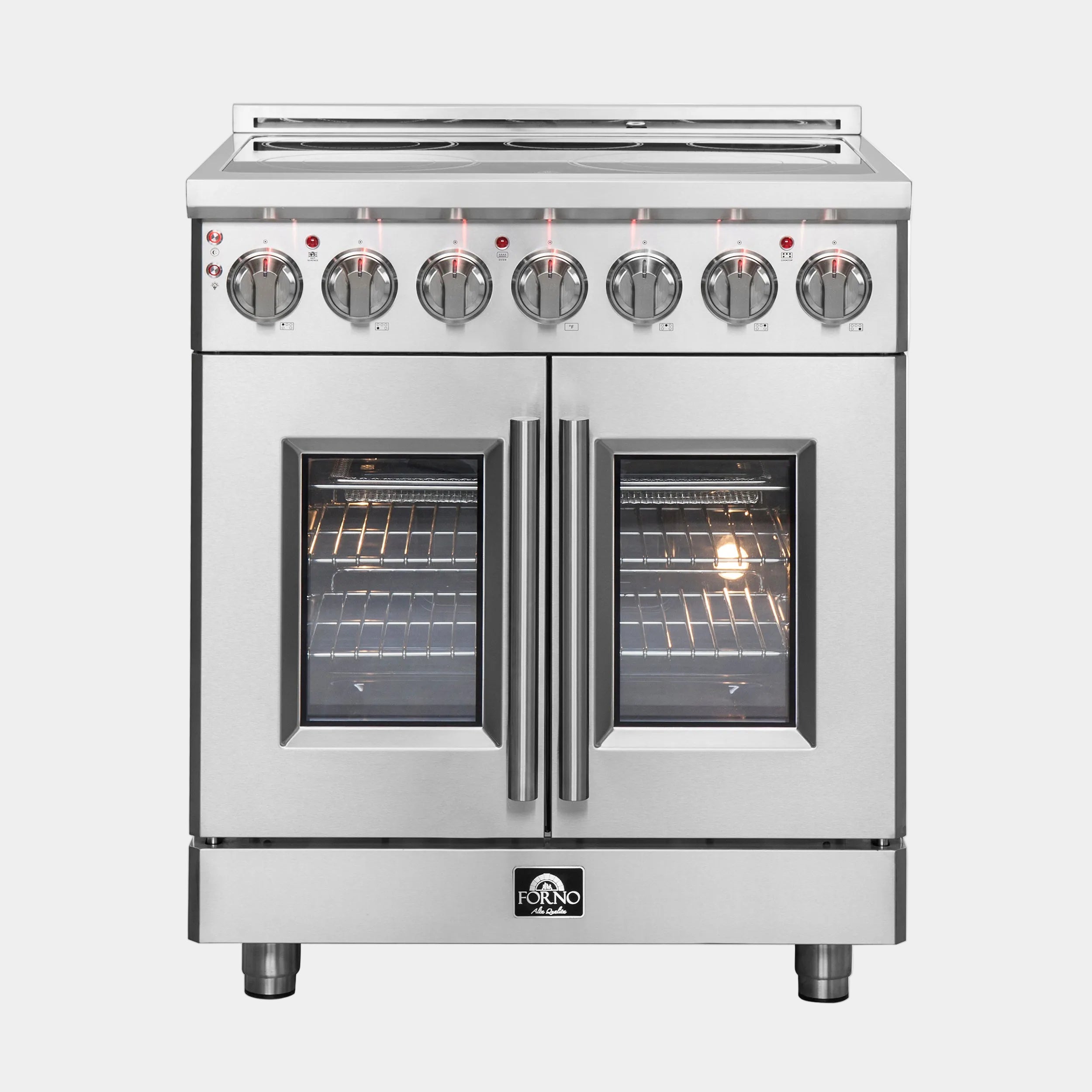 Forno Massimo 30 in. 4.32 cu. ft. 5-Burner Stainless Steel French Door Electric Range | FFSEL6955-30