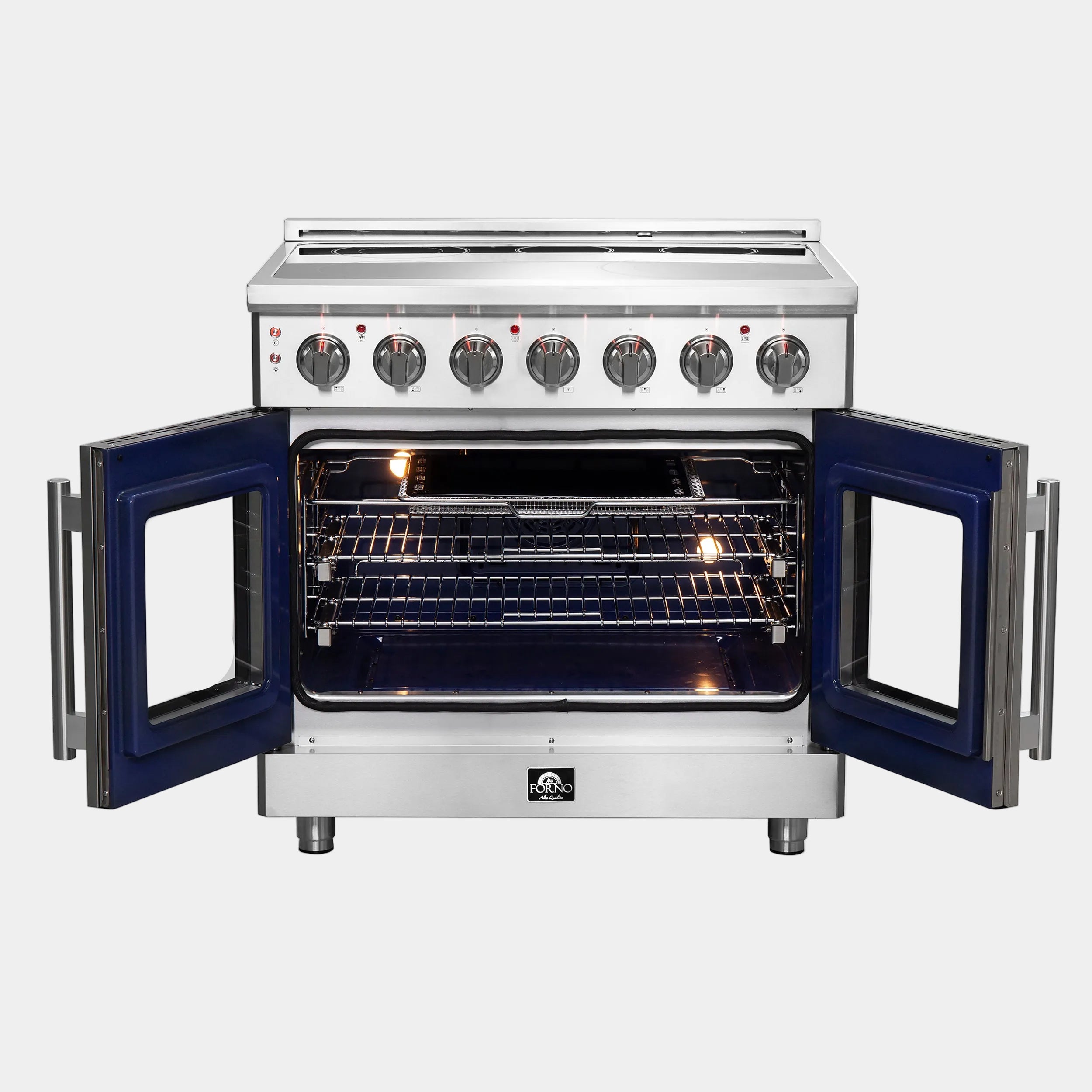 Forno Massimo 36 in. 5.36 cu. ft. 5-Burner Stainless Steel French Door Electric Range | FFSEL6020-36