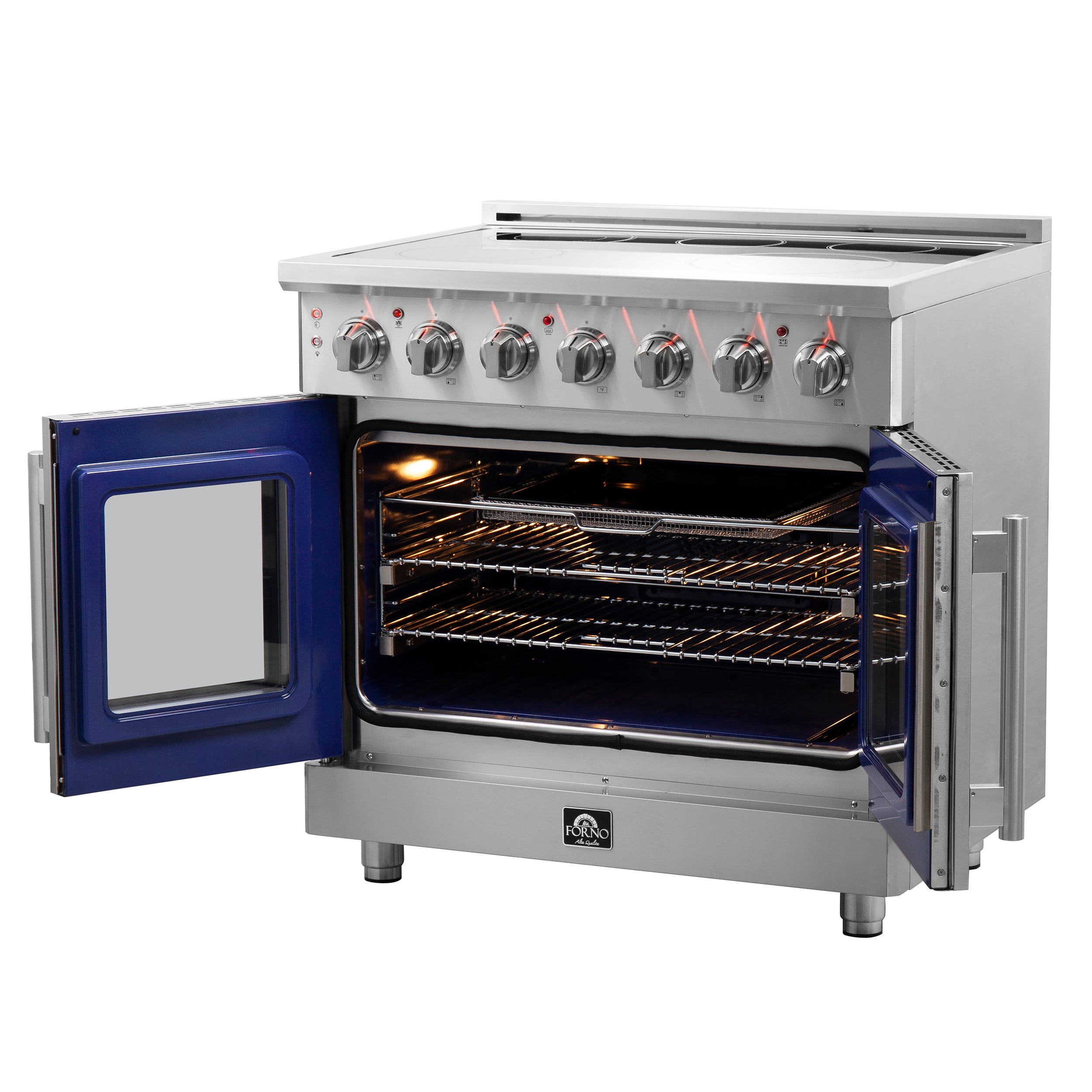 Forno Massimo 36 in. 5.36 cu. ft. 5-Burner Stainless Steel French Door Electric Range | FFSEL6020-36