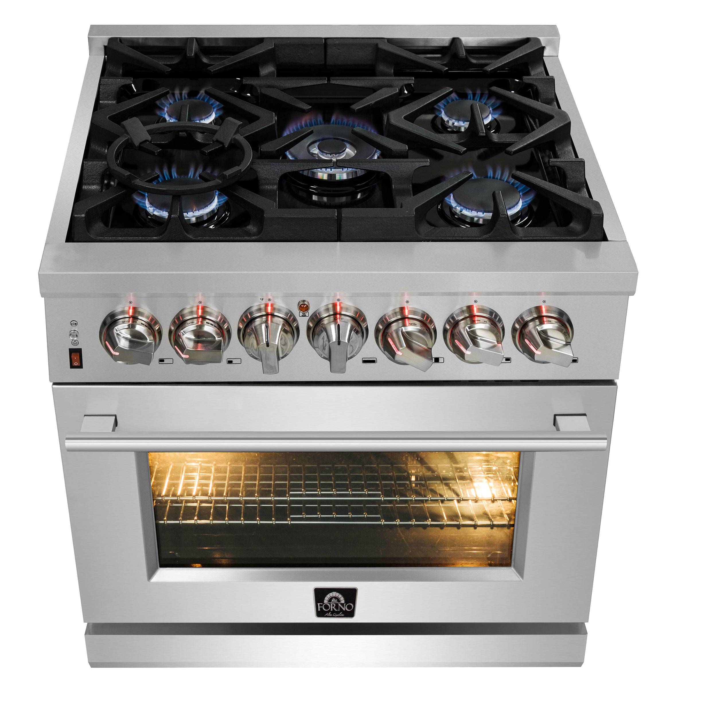 Forno Massimo 30 in. 4.32 cu. ft. 5-Burner Stainless Steel Dual Fuel Range | FFSGS6125-30