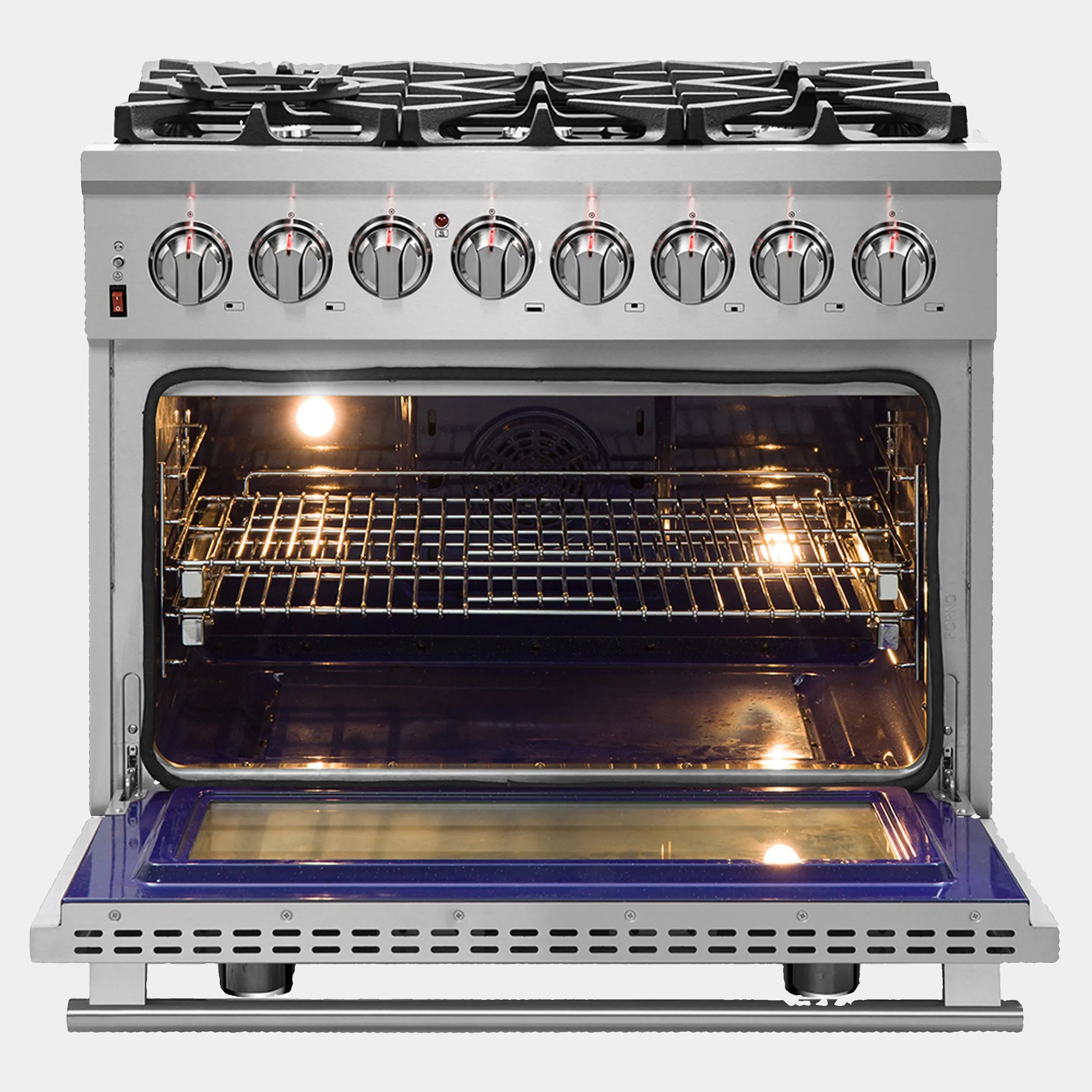 Forno Massimo 36 in. 5.36 cu. ft. 6-Burner Stainless Steel Dual Fuel Range | FFSGS6125-36