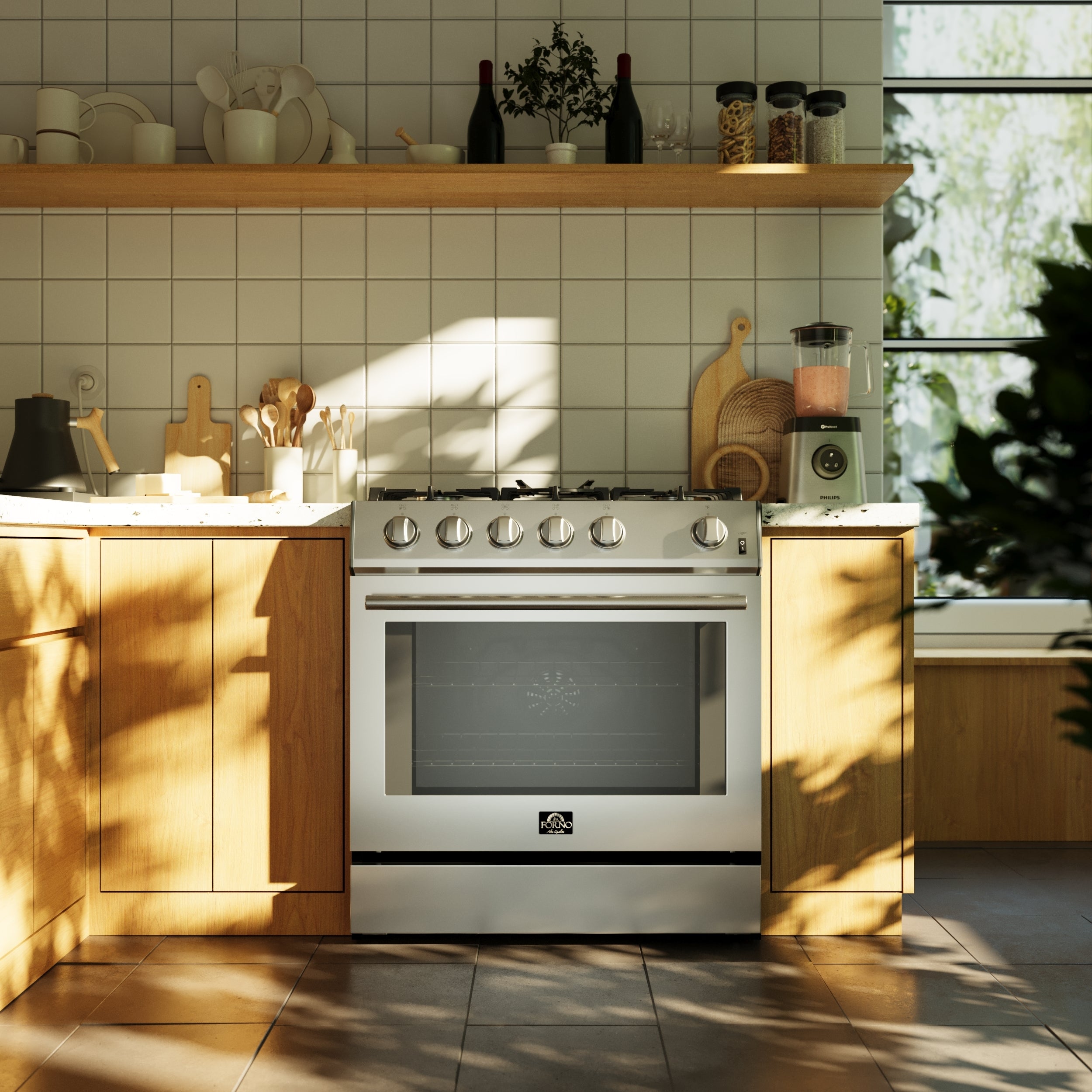 Forno Espresso Leonardo 30 in. 5 cu. ft. 5-Burner Stainless Steel Gas Range | FFSGS1116-30