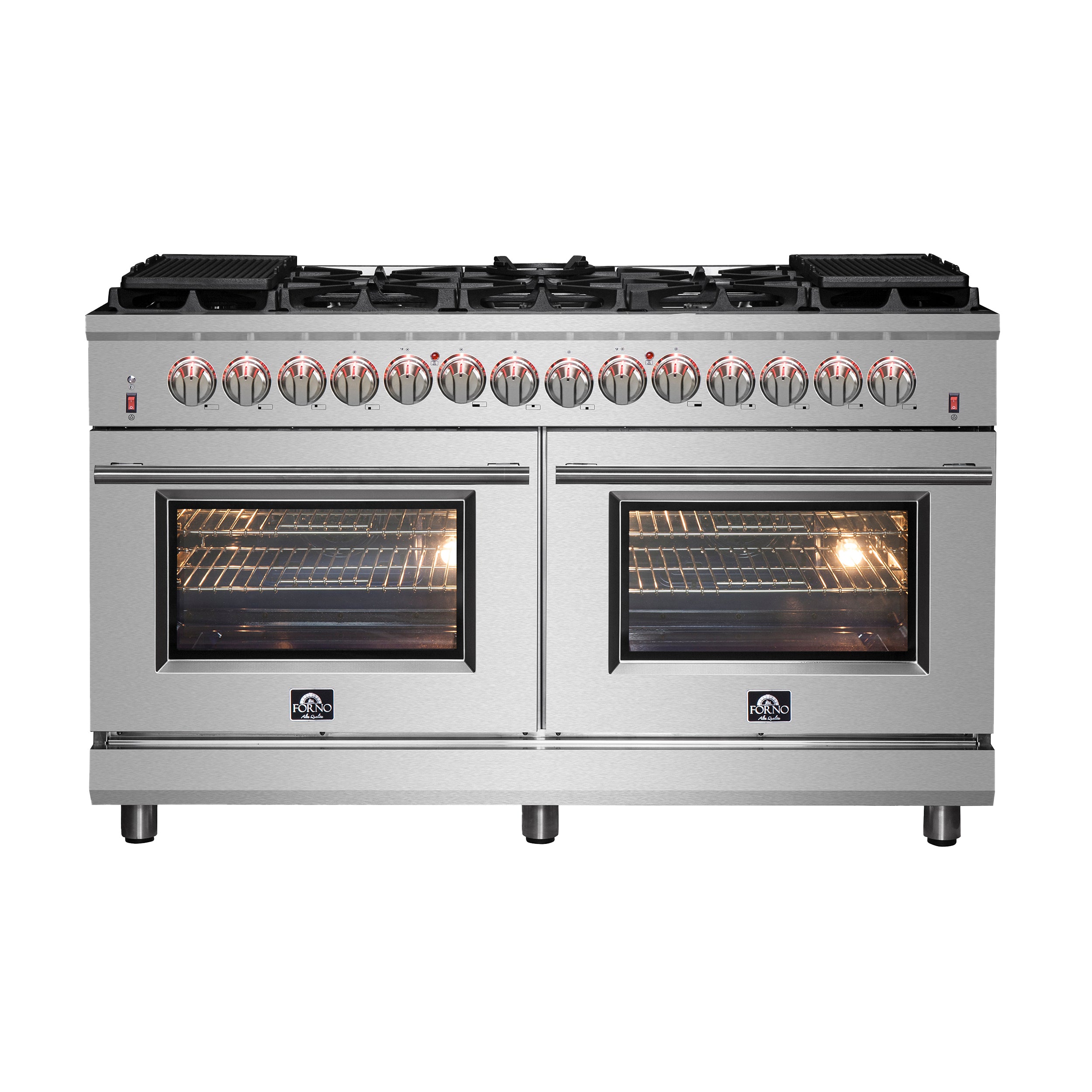 Forno Massimo 60 in. 8.64 cu. ft. 10-Burner Stainless Steel Dual Fuel Range | FFSGS6125-60