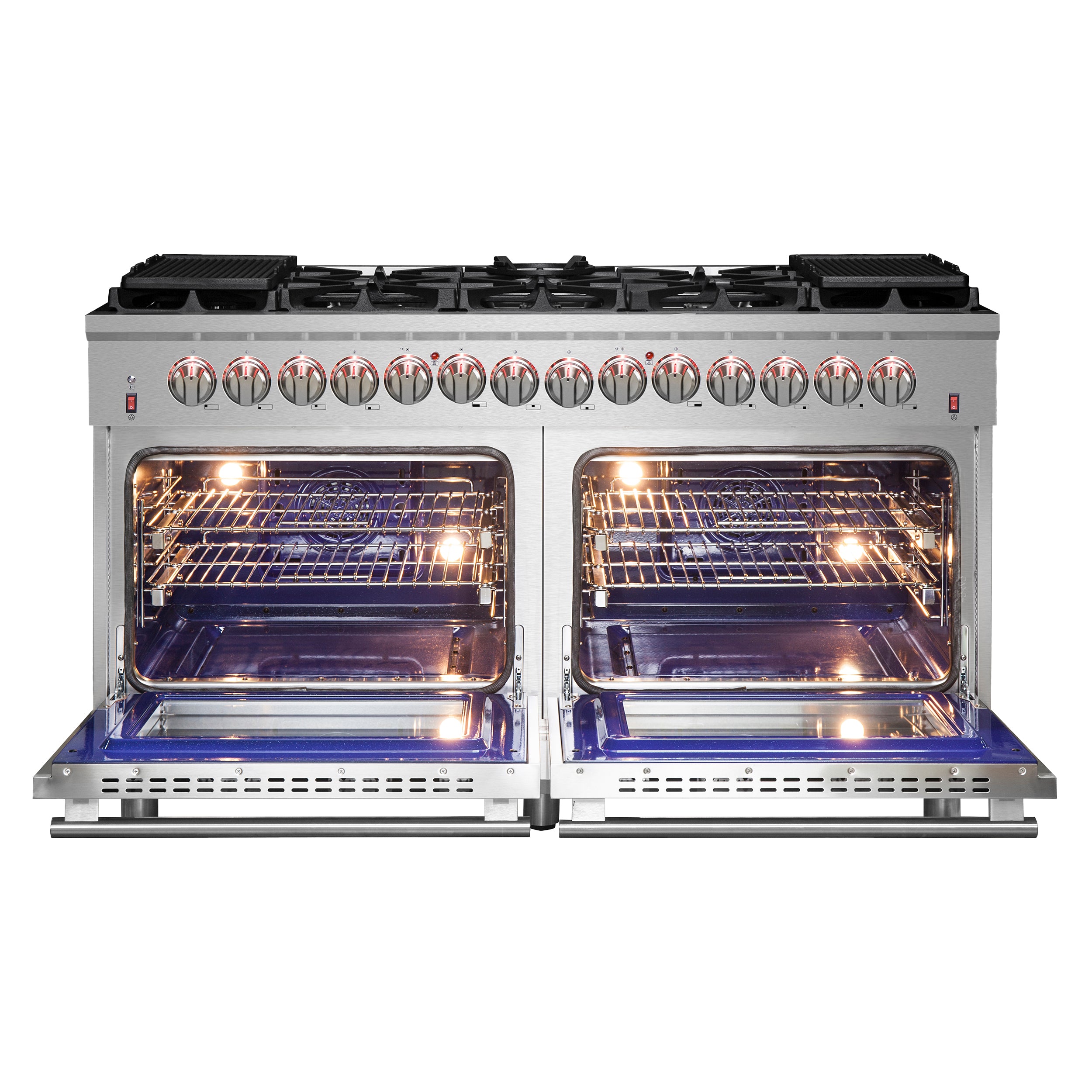 Forno Massimo 60-Inch Freestanding Dual Fuel Range, 10 Burners, Double Convection Ovens