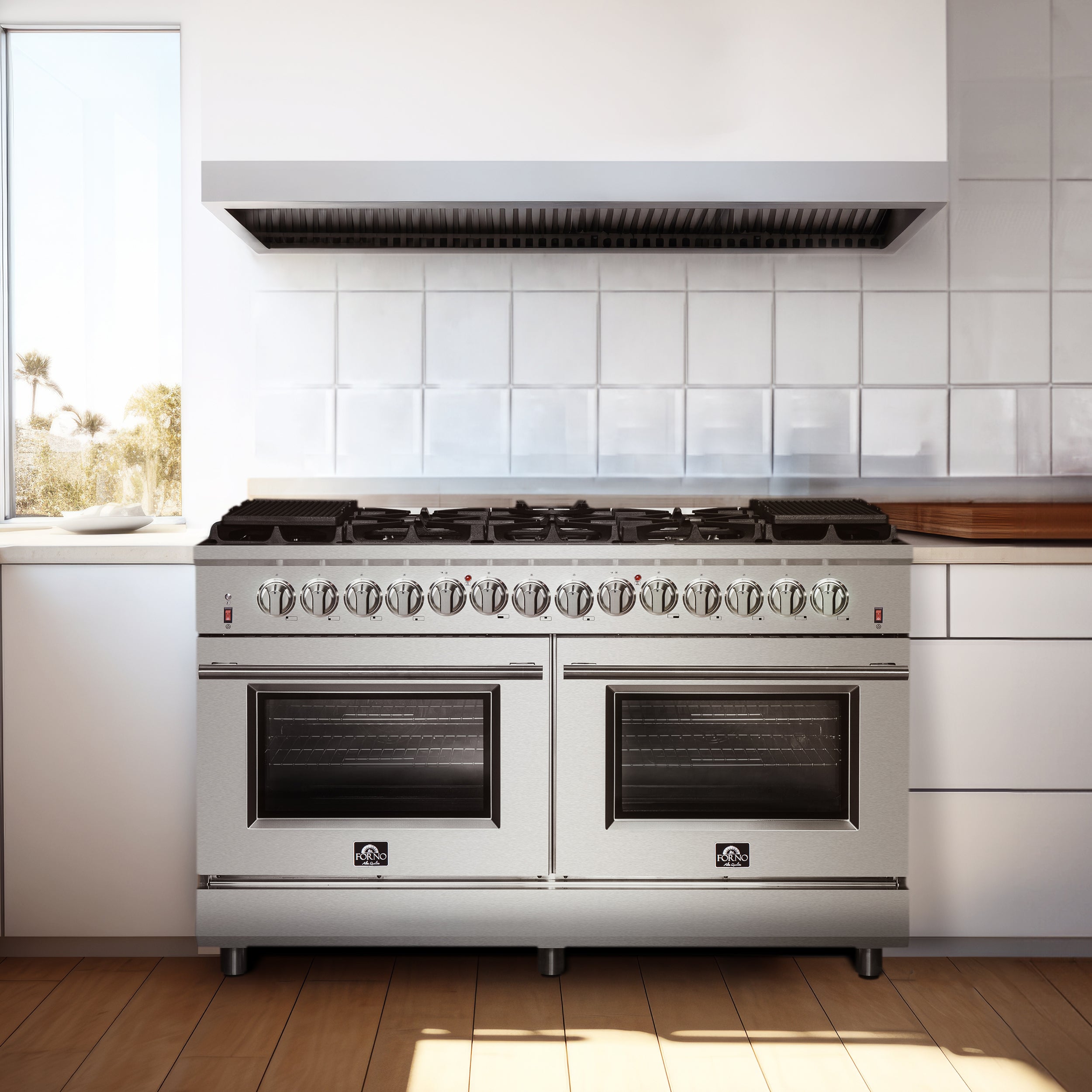 Forno Massimo 60 in. 8.64 cu. ft. 10-Burner Stainless Steel Dual Fuel Range | FFSGS6125-60