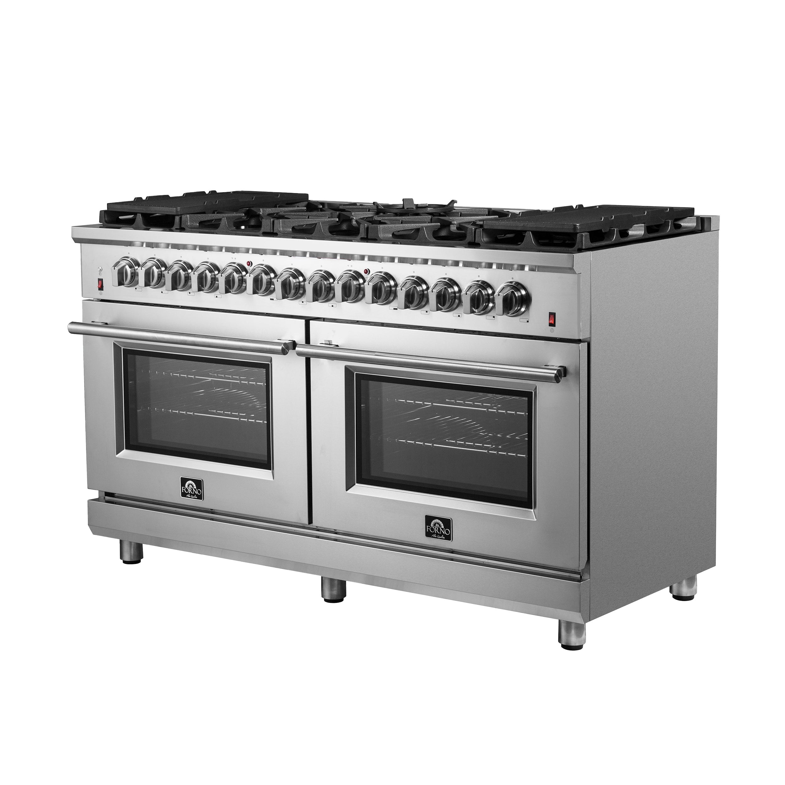 Forno Massimo 60 in. 8.64 cu. ft. 10-Burner Stainless Steel Dual Fuel Range | FFSGS6125-60