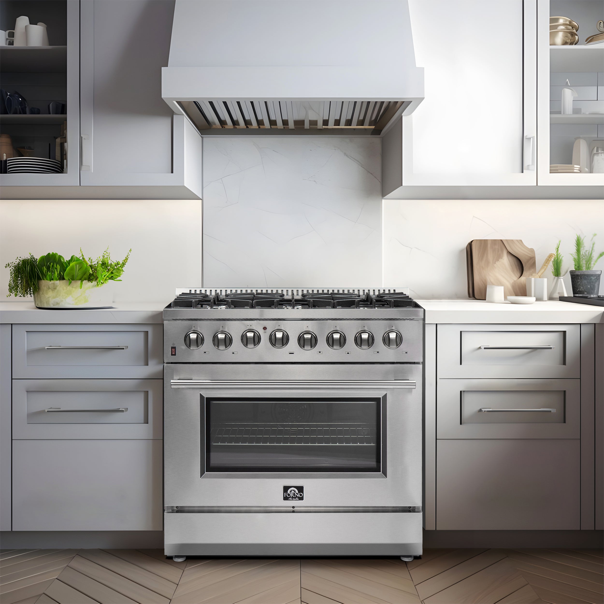 Forno Kitchen Package - 36" Dual Fuel Range, 36" Refrigerator, Dishwasher | FBDL-004-02CAUS