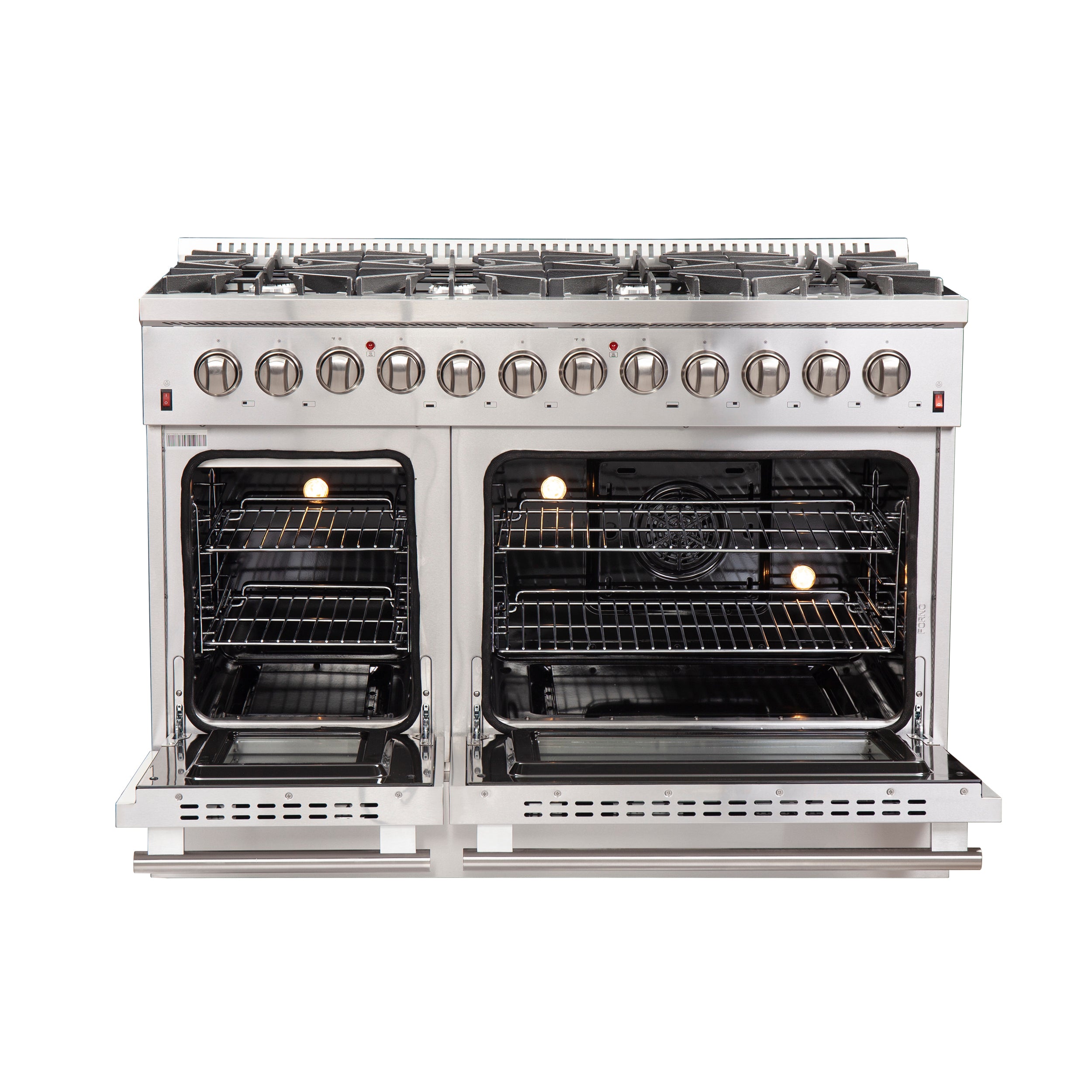 Forno Galiano 48 in. 6.58 cu. ft. 8-Burner Stainless Steel Dual Fuel Range | FFSGS6156-48
