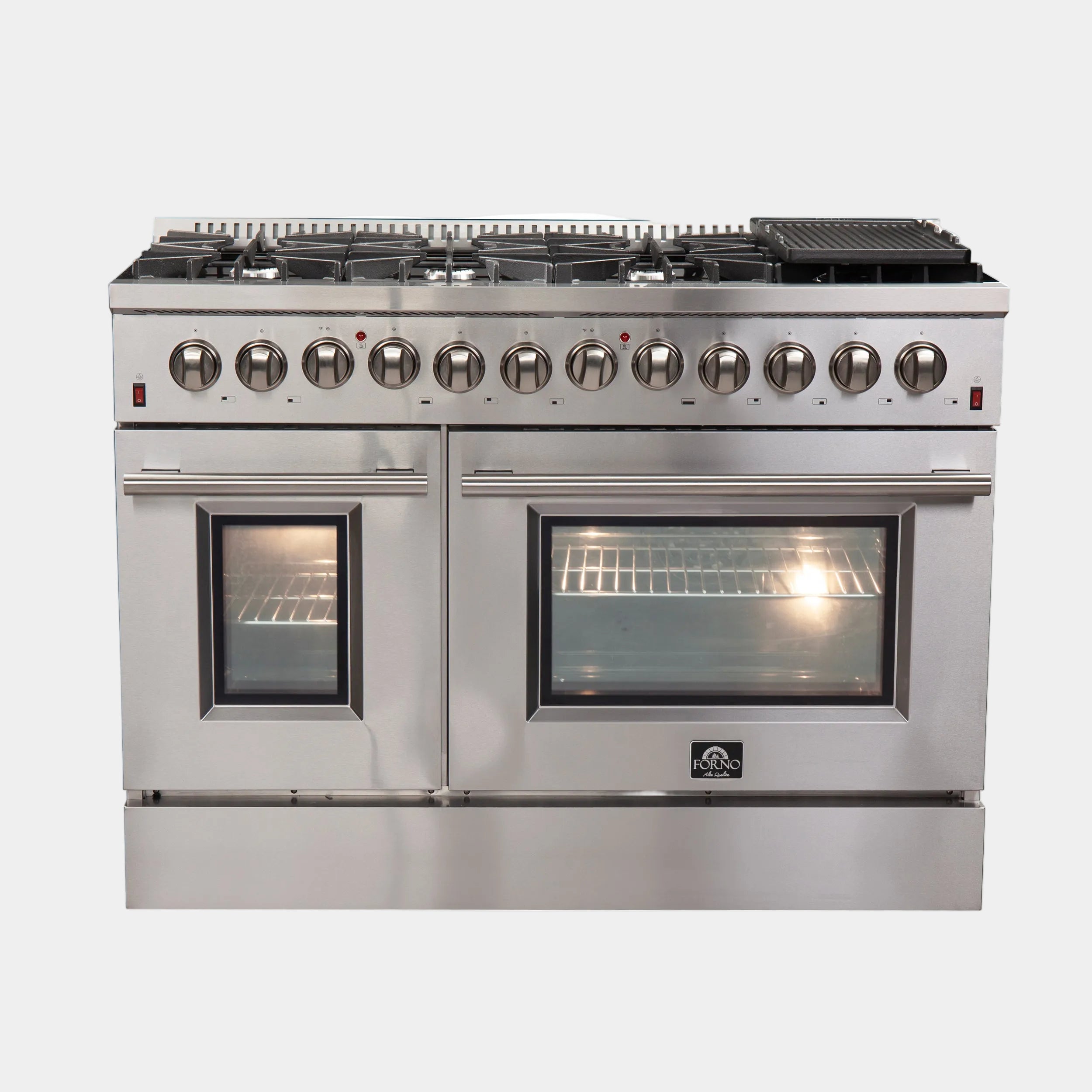 Forno Galiano 48 in. 6.58 cu. ft. 8-Burner Stainless Steel Dual Fuel Range | FFSGS6156-48
