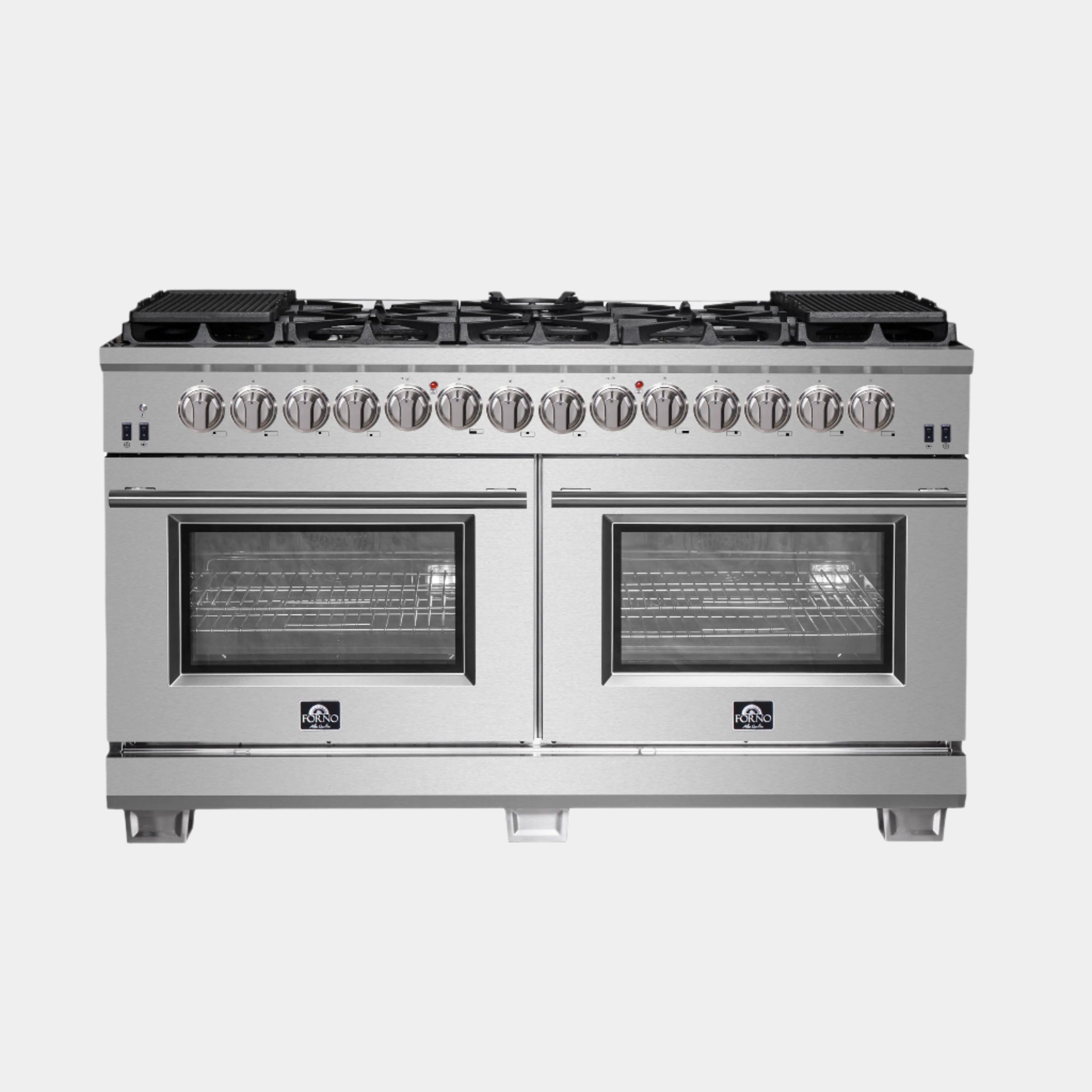 Forno Capriasca 60-Inch Freestanding Dual Fuel Range, 10 Burners, True Convection Oven