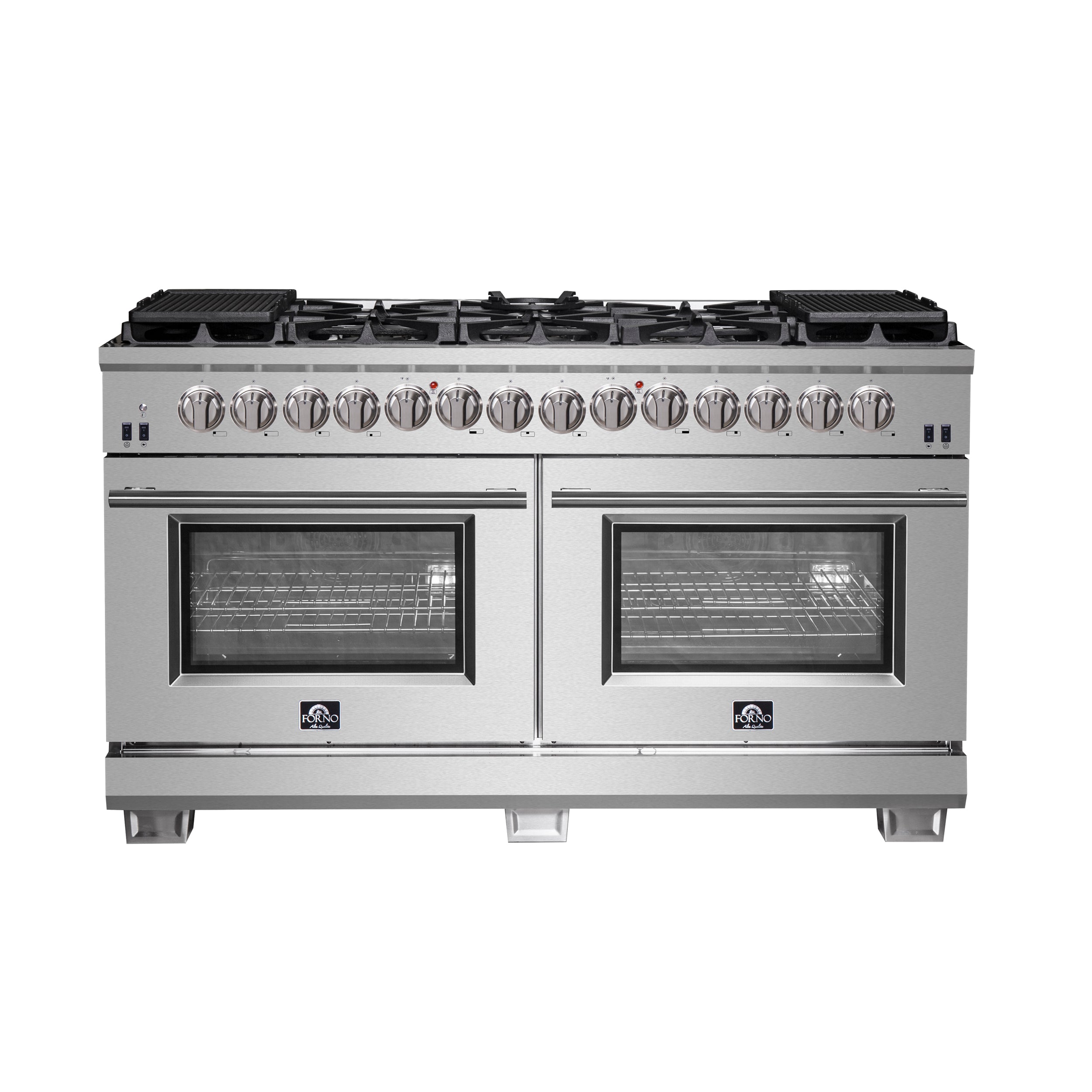 Forno Capriasca 60 in. 8.64 cu. ft. 10-Burner Stainless Steel Dual Fuel Range with Brass Burners | FFSGS6187-60