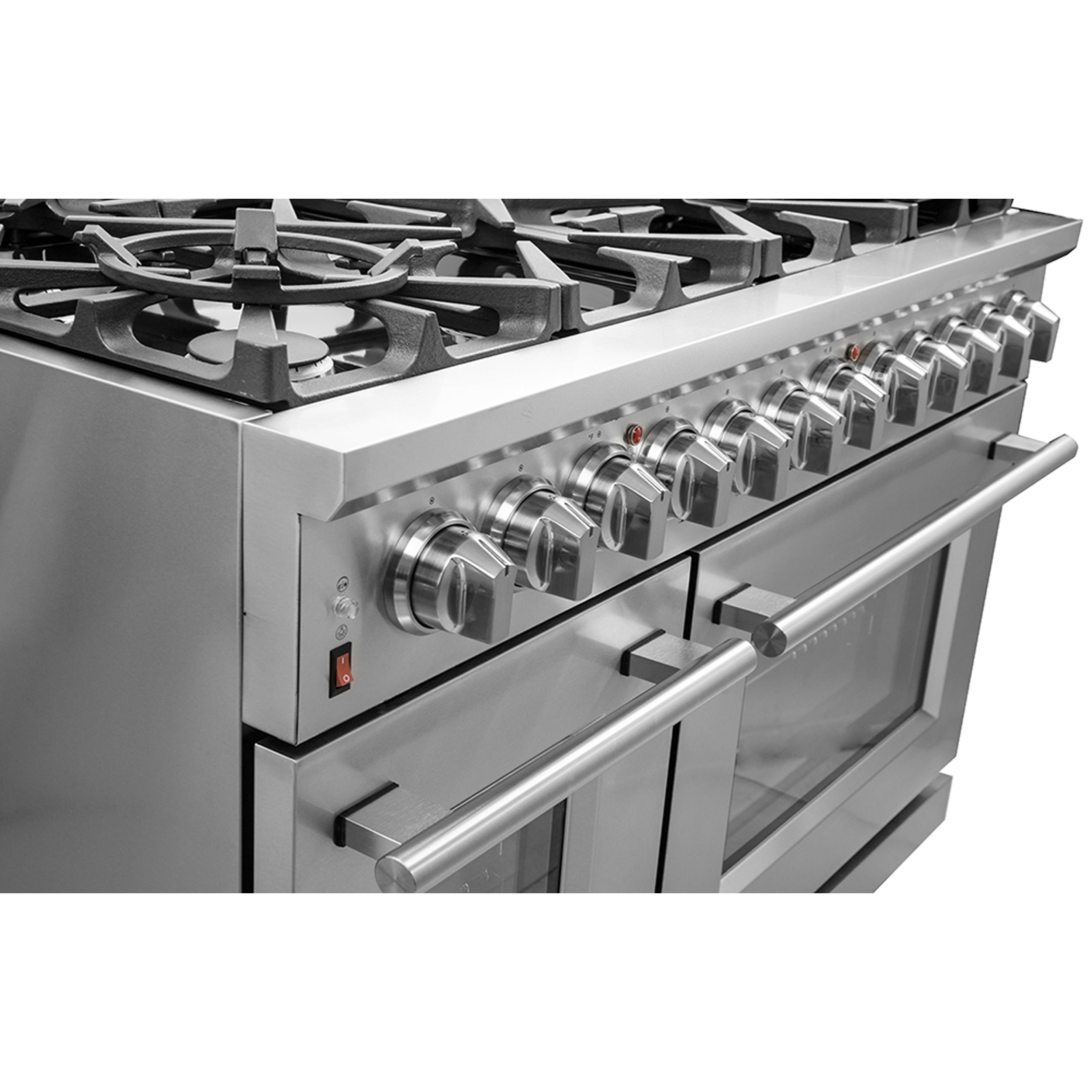 Forno Massimo 48 in. 6.58 cu. ft. 8-Burner Stainless Steel Gas Range with Brass Burners | FFSGS6239-48