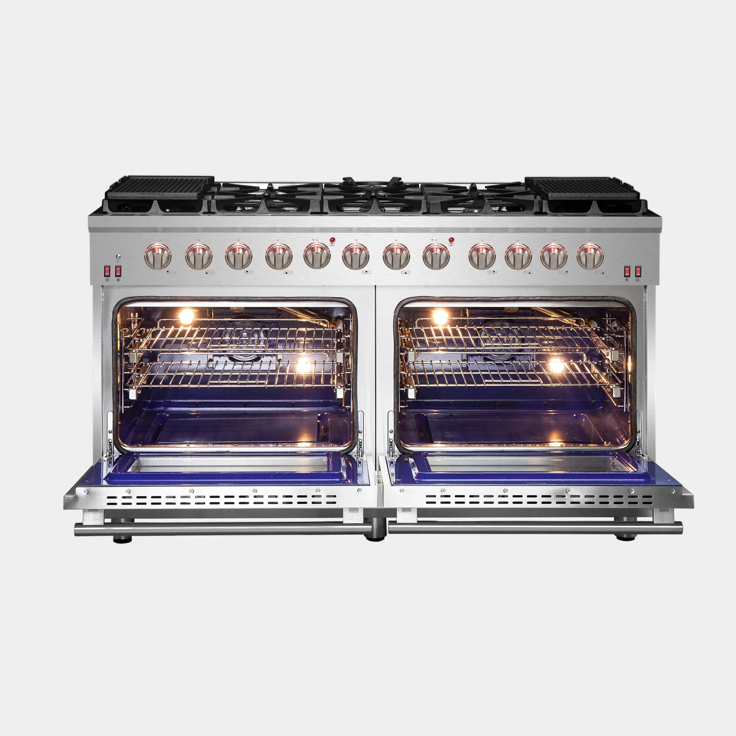 Forno Massimo 60 in. 8.64 cu. ft. 10-Burner Stainless Steel Gas Range with Brass Burners | FFSGS6239-60
