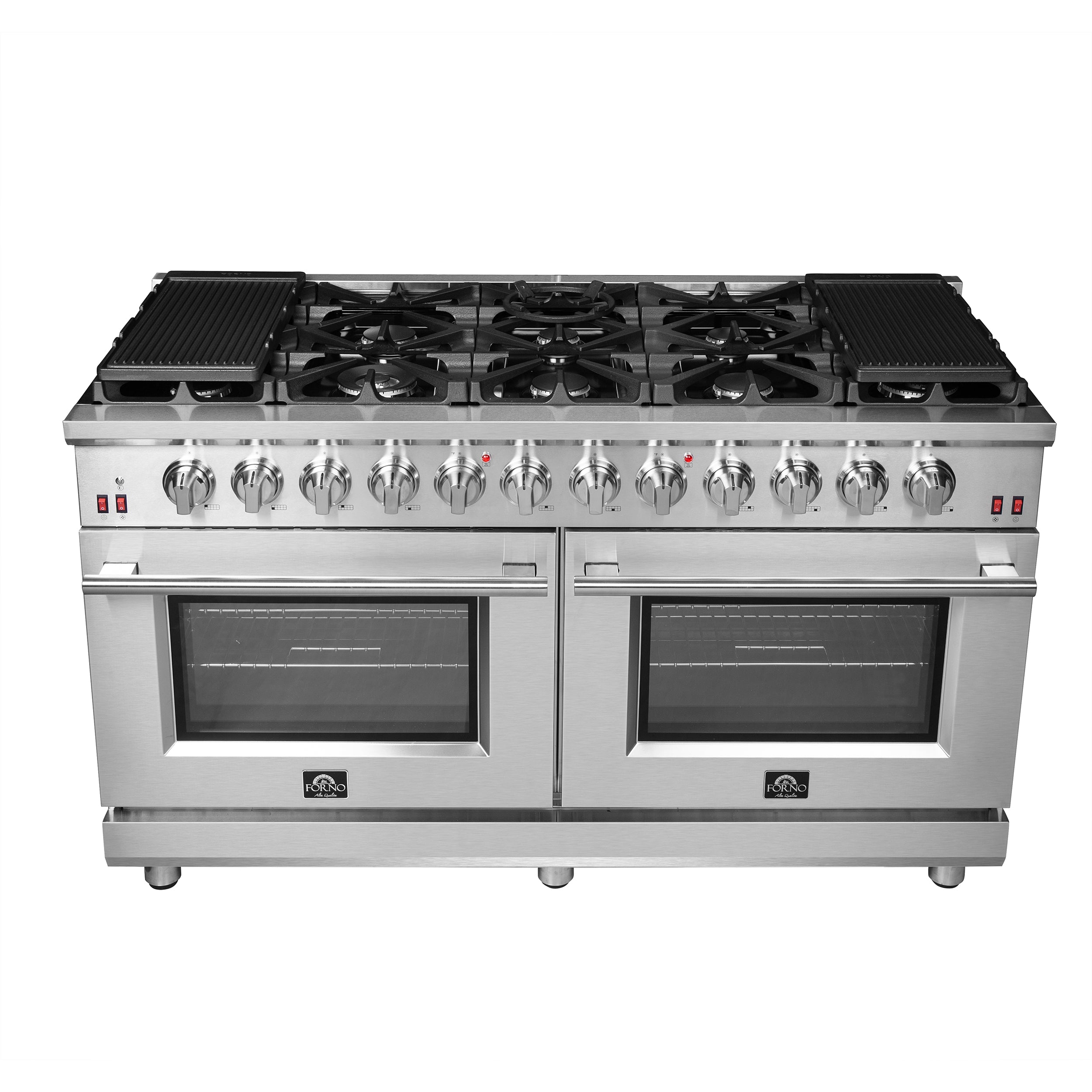 Forno Massimo 60 in. 8.64 cu. ft. 10-Burner Stainless Steel Gas Range with Brass Burners | FFSGS6239-60