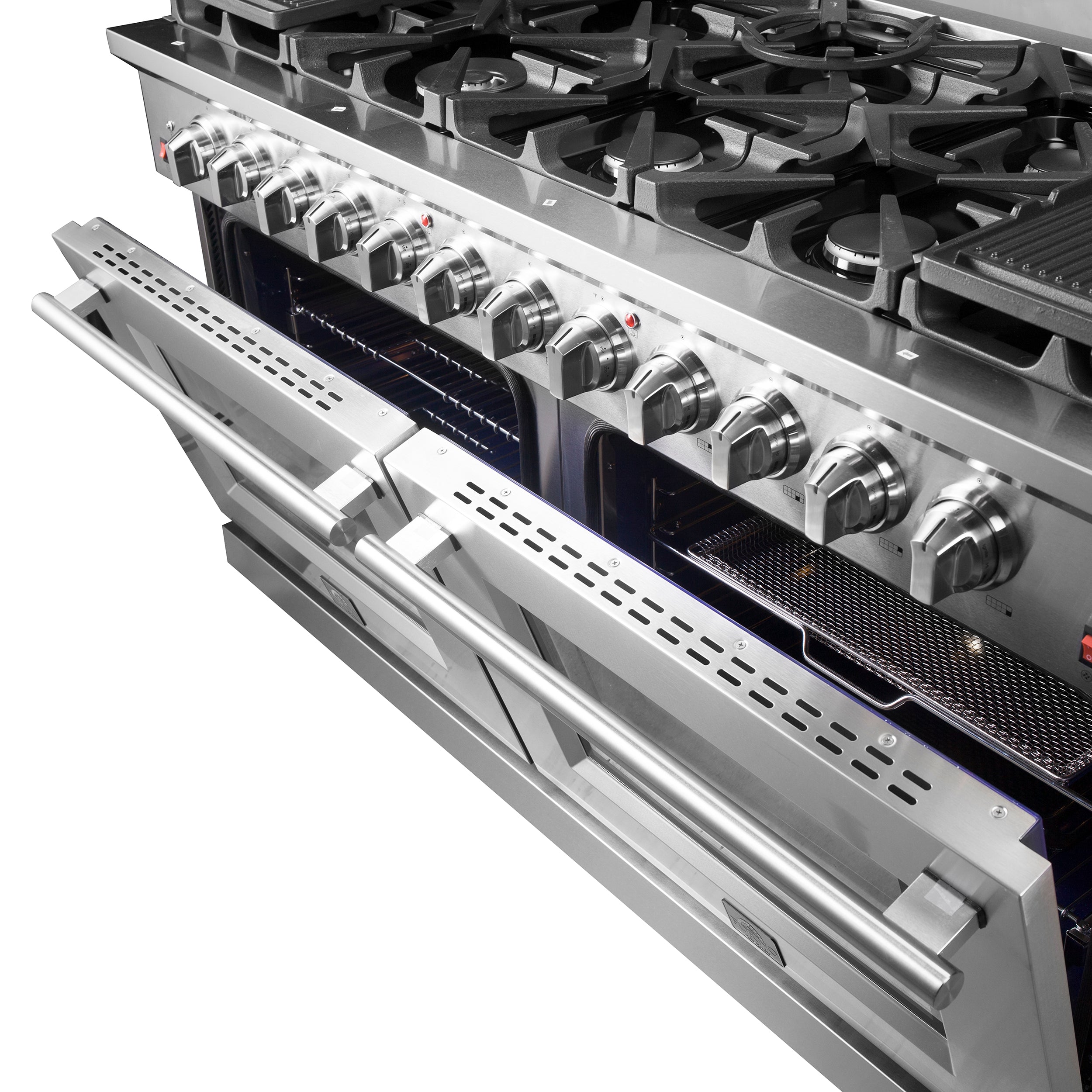 Forno Massimo 60 in. 8.64 cu. ft. 10-Burner Stainless Steel Gas Range with Brass Burners | FFSGS6239-60
