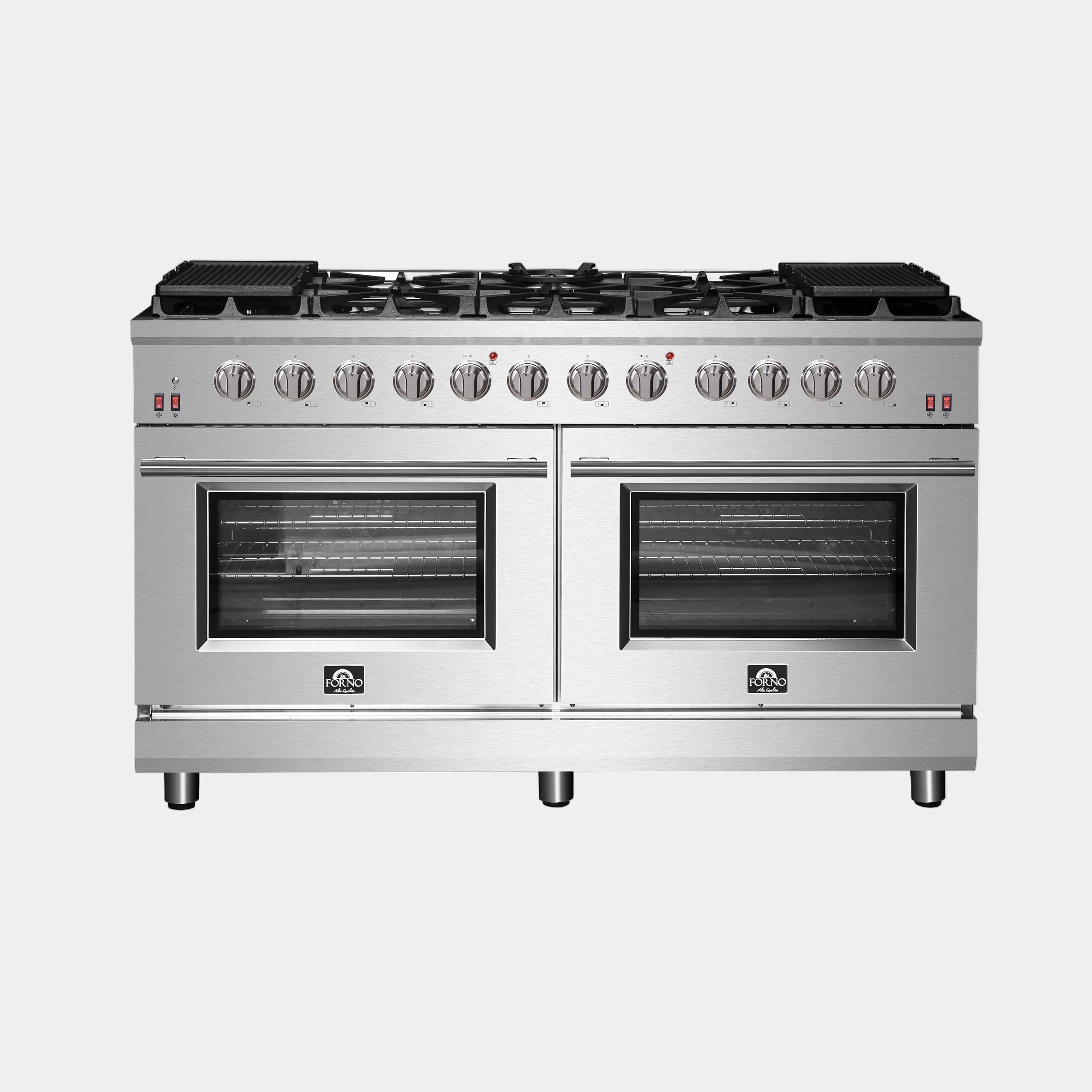 Forno Massimo 60 in. 8.64 cu. ft. 10-Burner Stainless Steel Gas Range with Brass Burners | FFSGS6239-60
