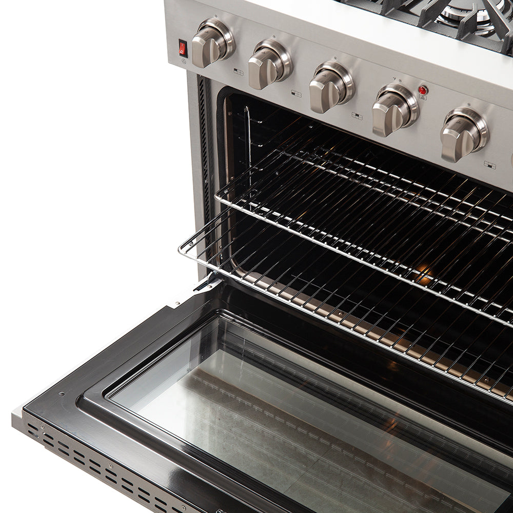 Forno Galiano 36 in. 5.26 cu. ft. 6-Burner Stainless Steel Gas Range | FFSGS6244-48