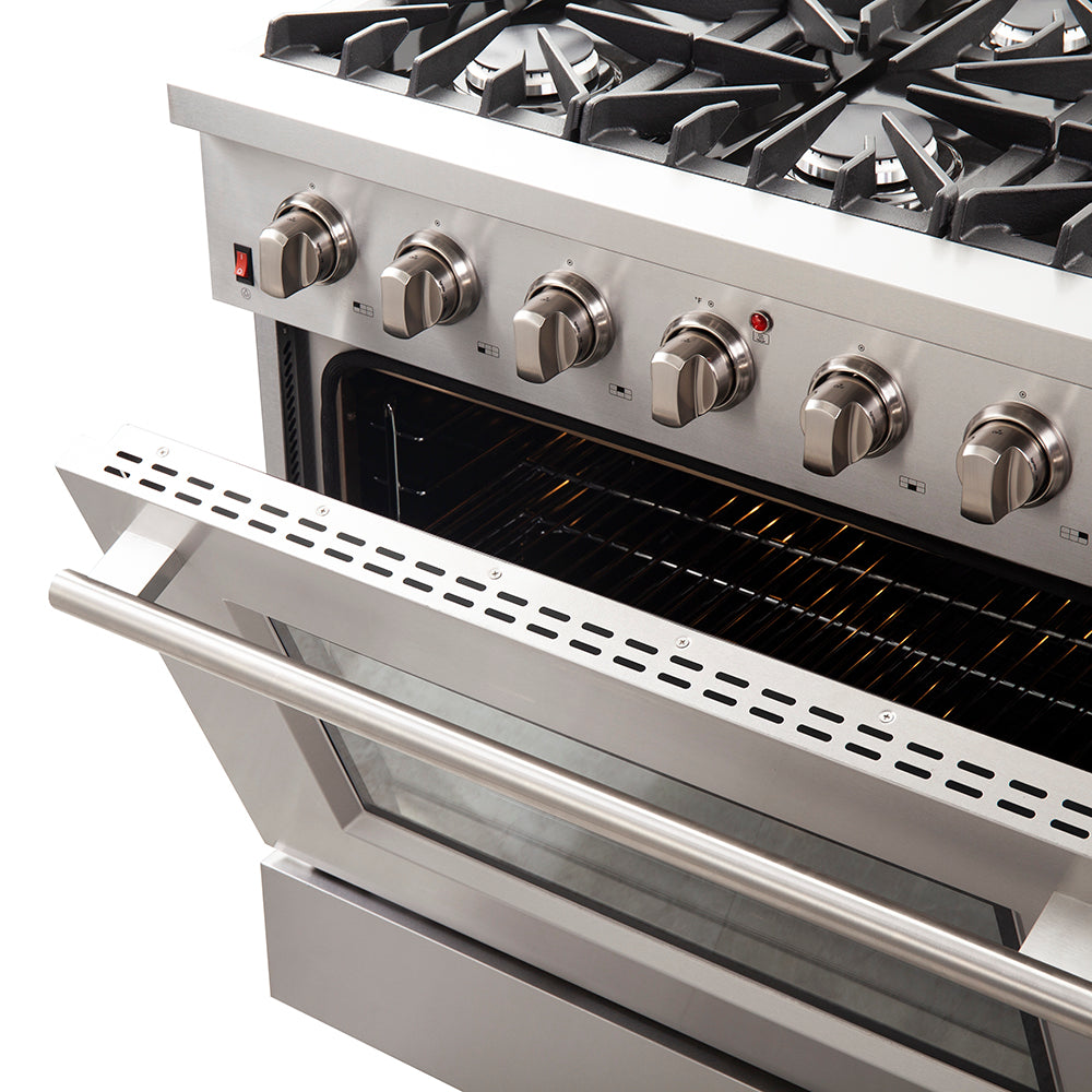 Forno Galiano 36 in. 5.26 cu. ft. 6-Burner Stainless Steel Gas Range | FFSGS6244-48