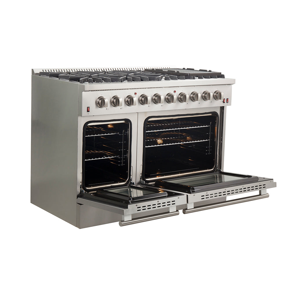 Forno Galiano 48 in. 6.58 cu. ft. 8-Burner Stainless Steel Gas Range | FFSGS6244-48