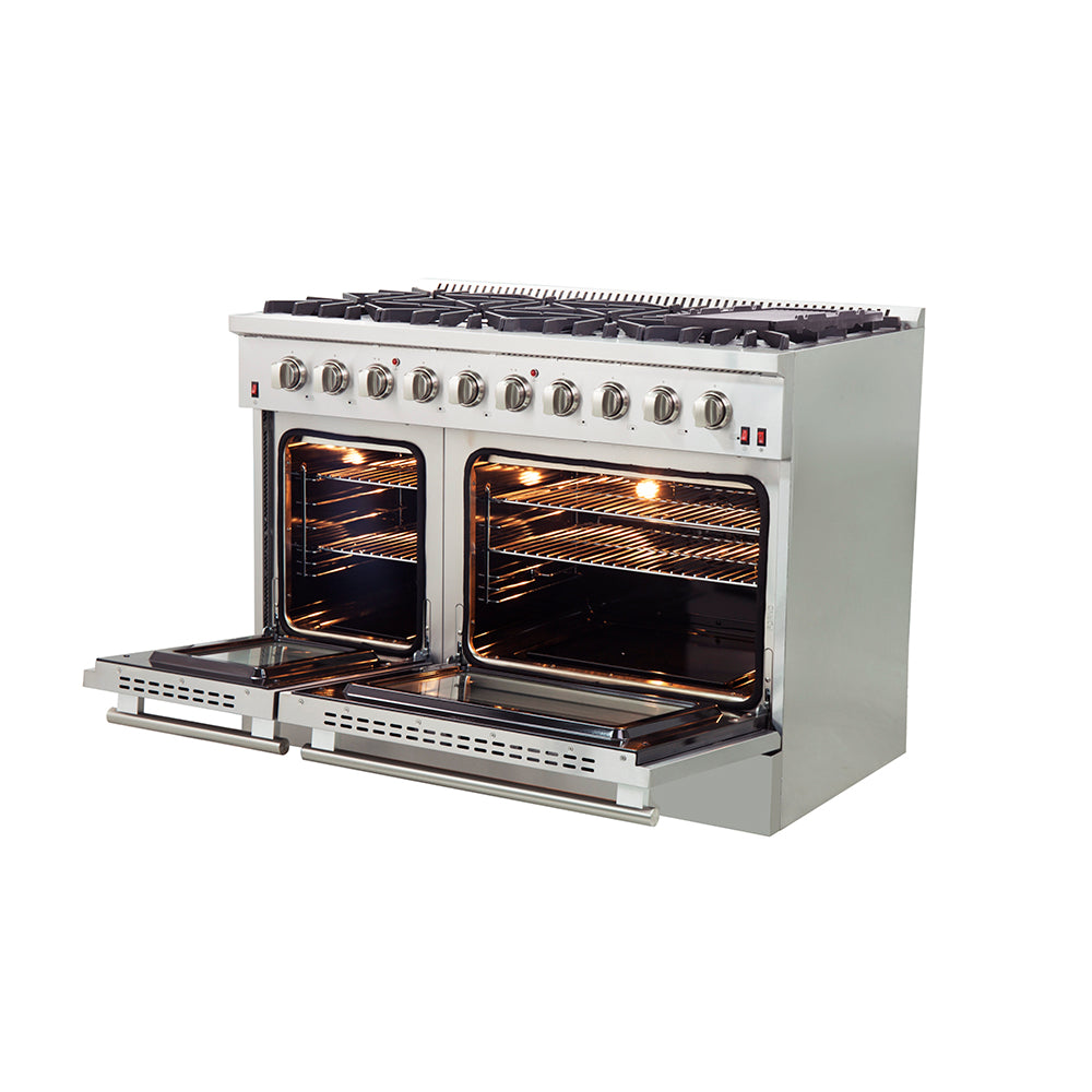 Forno Galiano 48 in. 6.58 cu. ft. 8-Burner Stainless Steel Gas Range | FFSGS6244-48