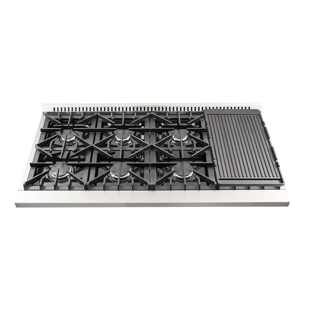 Forno Galiano 48 in. 6.58 cu. ft. 8-Burner Stainless Steel Gas Range | FFSGS6244-48