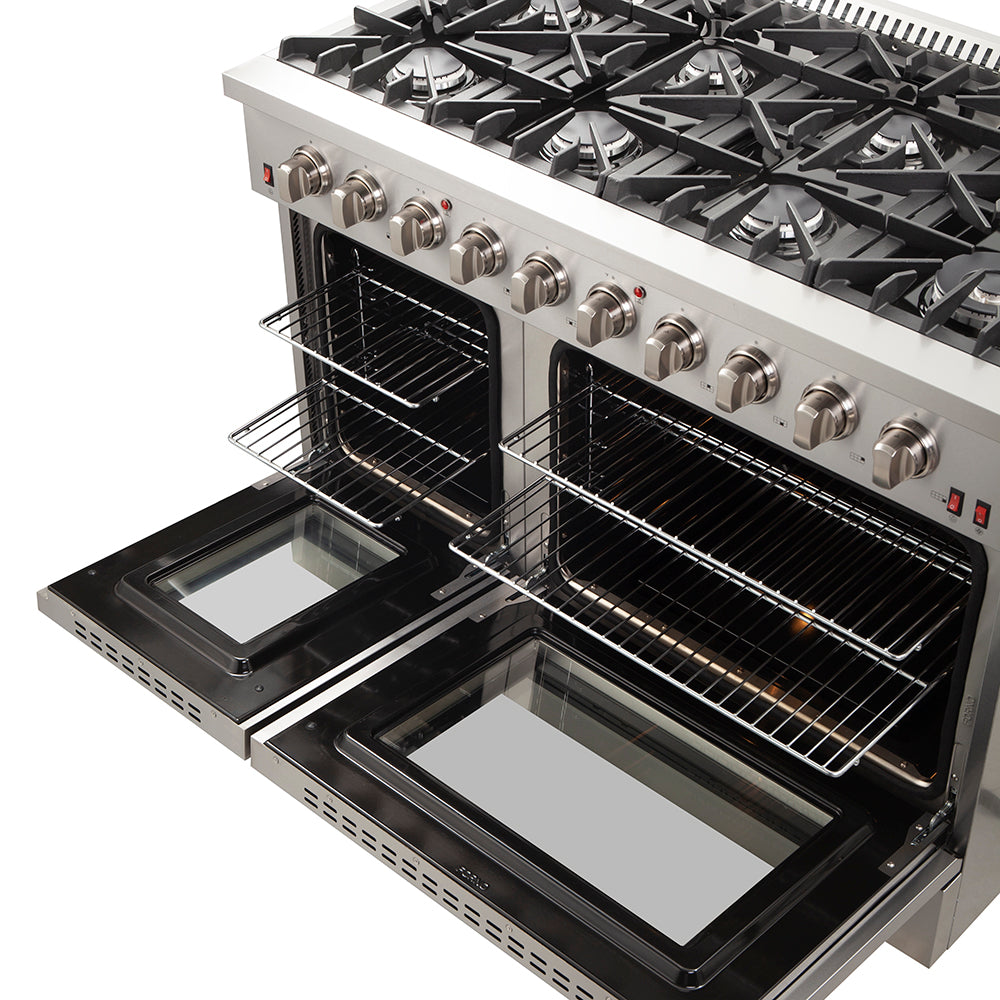 Forno Galiano 48 in. 6.58 cu. ft. 8-Burner Stainless Steel Gas Range | FFSGS6244-48