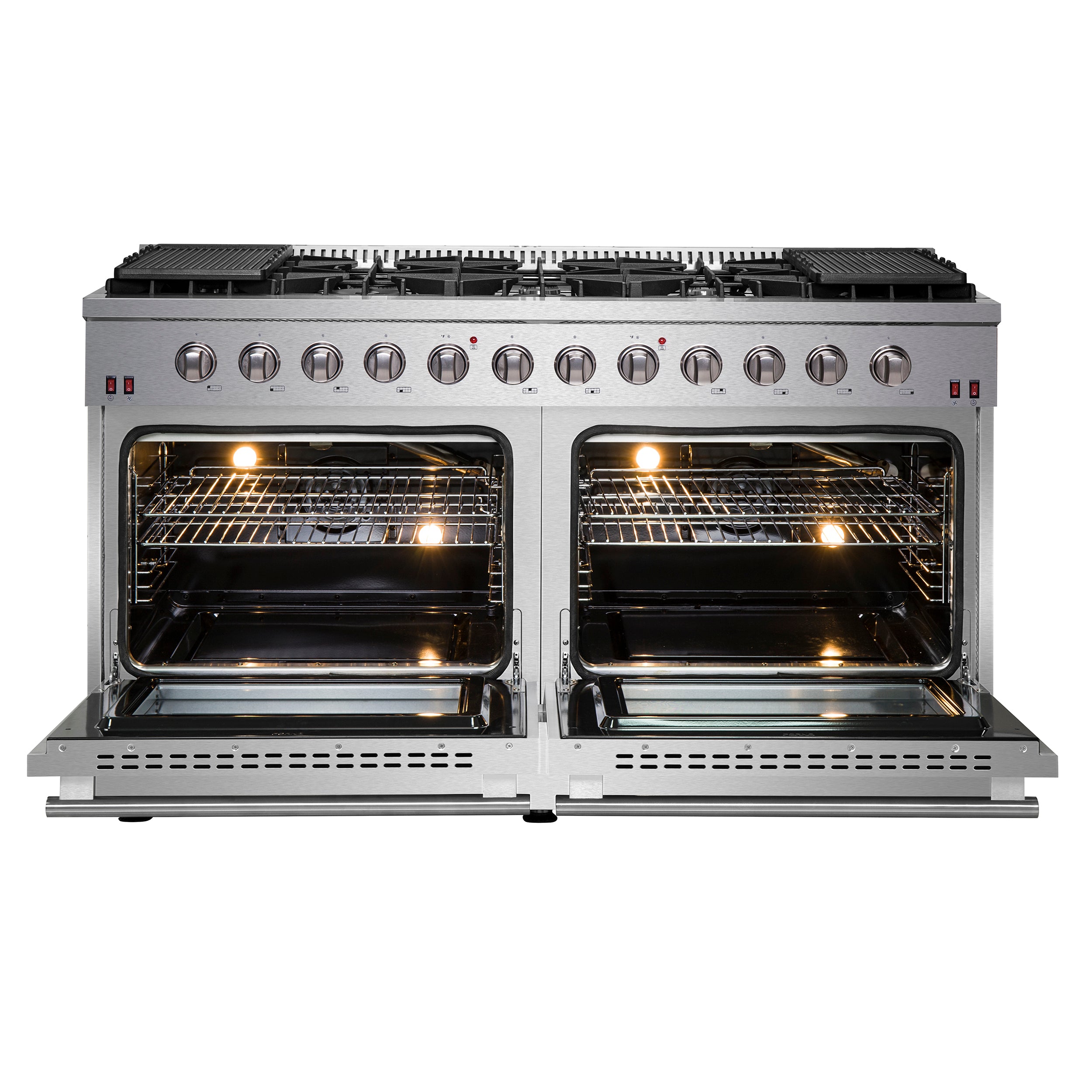 Forno Galiano 60 in. 8.64 cu. ft. 10-Burner Stainless Steel Gas Range | FFSGS6444-48