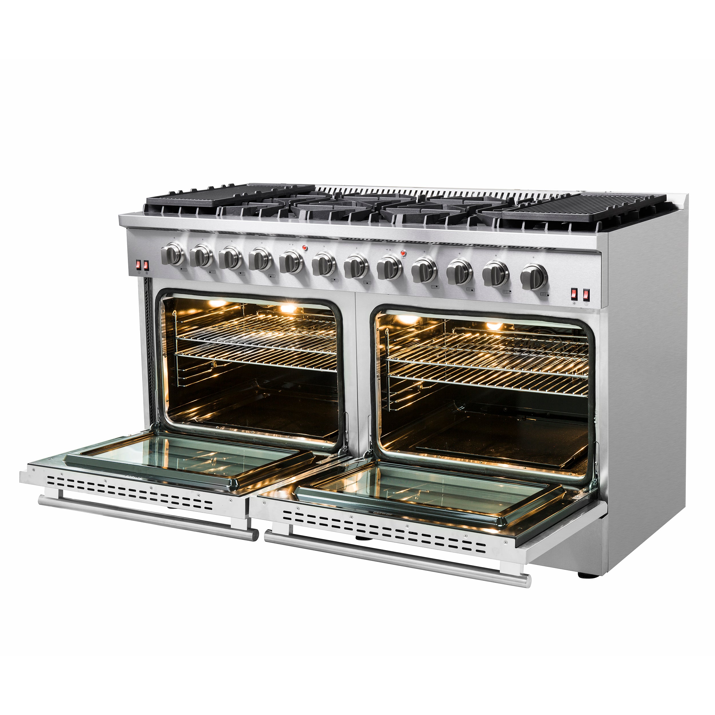 Forno Galiano 60 in. 8.64 cu. ft. 10-Burner Stainless Steel Gas Range | FFSGS6444-48