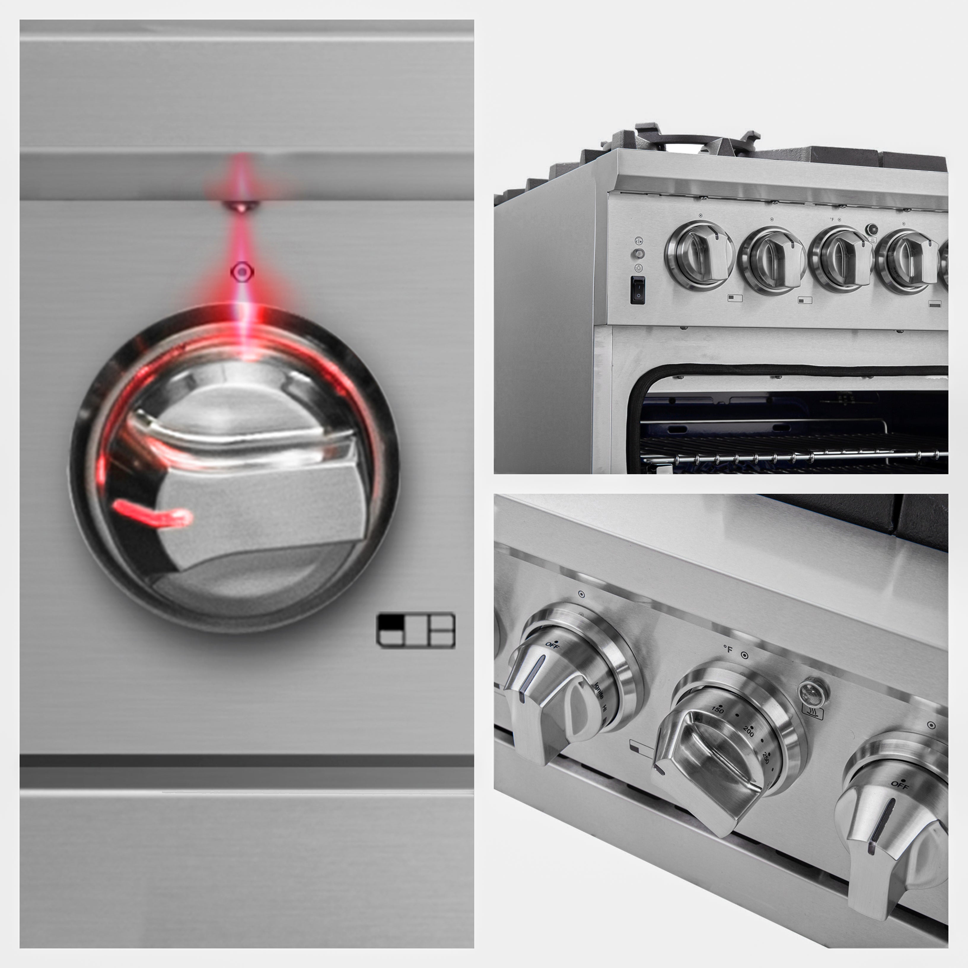 Forno Capriasca 36 in. 5.36 cu. ft. 6-Burner Stainless Steel Gas Range with Brass Burners | FFSGS6260-36